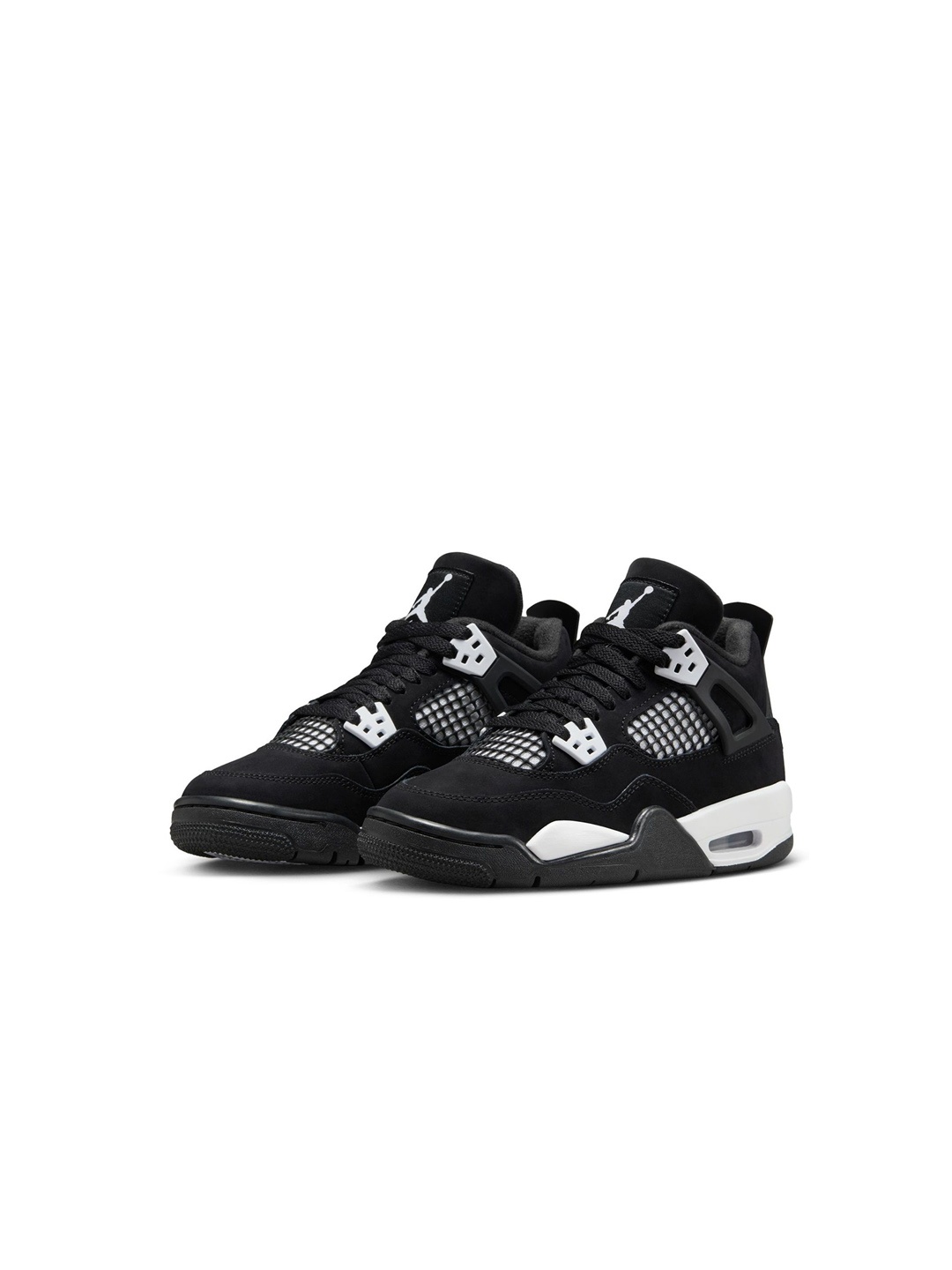 

Nike Air Jordan 4 Retro 'White Thunder' Older Kid's Boys Leather Shoes, Black