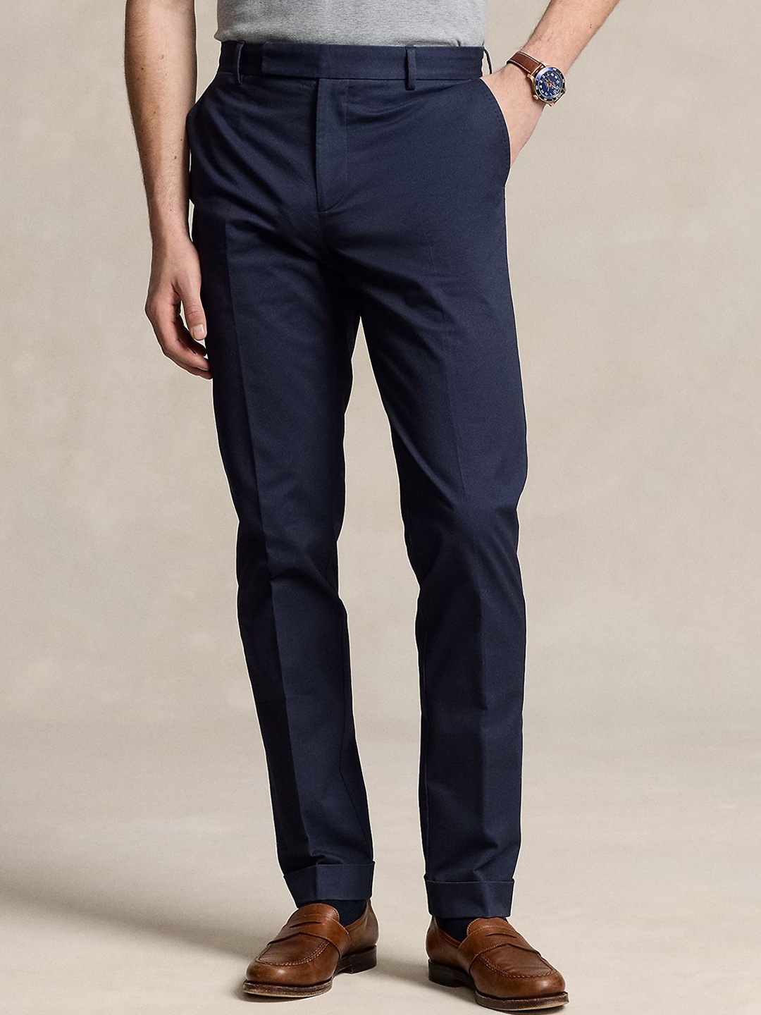 

Polo Ralph Lauren Men Stretchable Trousers, Navy blue