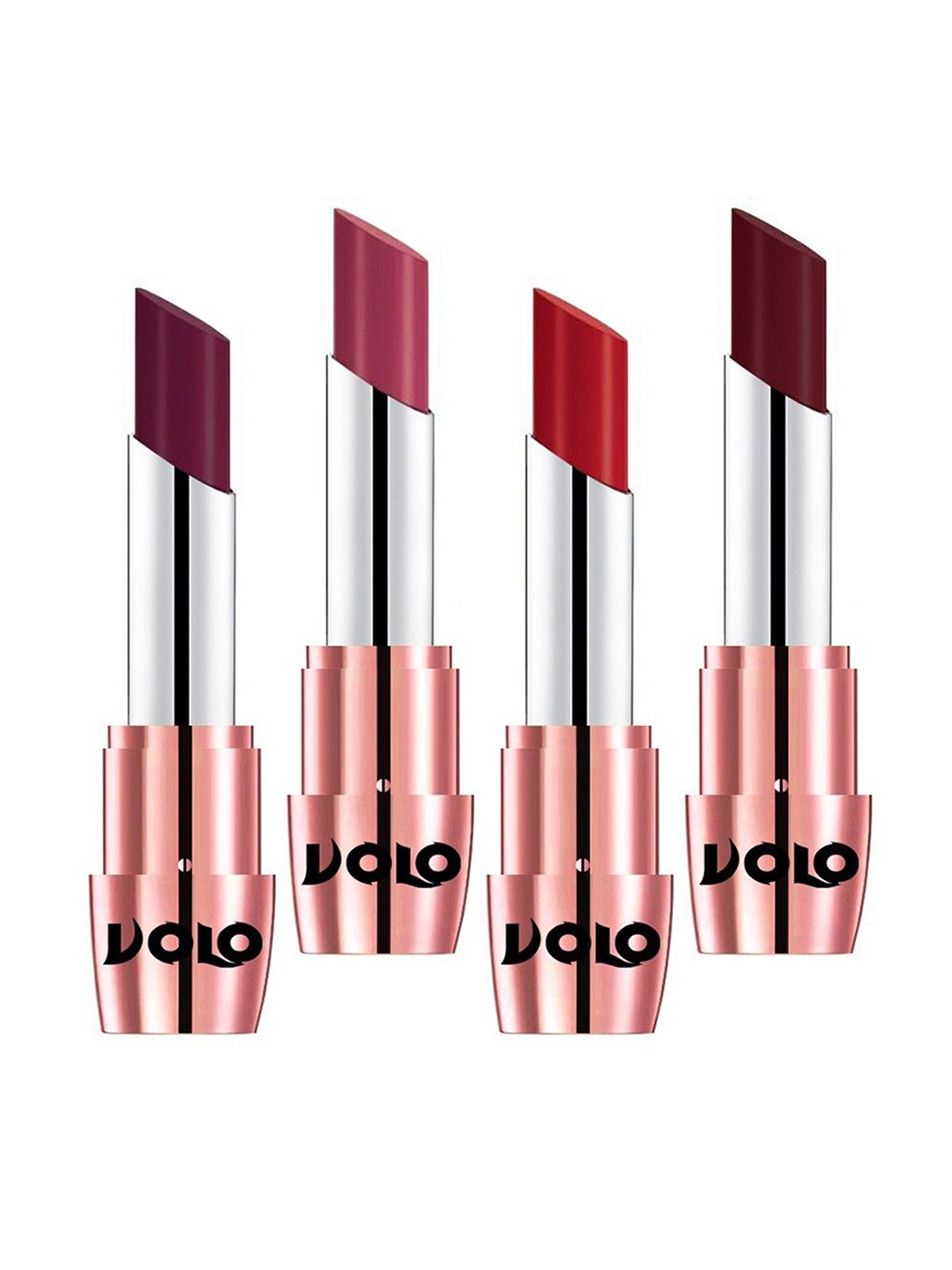 

VOLO Set Of 4 Creme Matte Lipstick - 3.5 g Each - Tomato Red-Maroon-Wine-Rose Pink