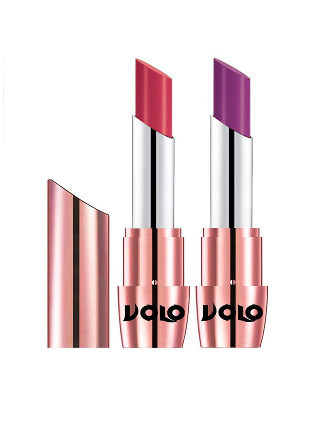 

VOLO Set Of 2 Creme Matte Lipstick - 3.5 g Each - Pink -Purple, Multi