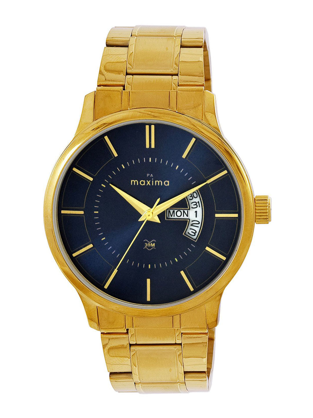 

maxima Men Dial & Stainless Steel Straps Analogue Watch 68943CMGY, Blue