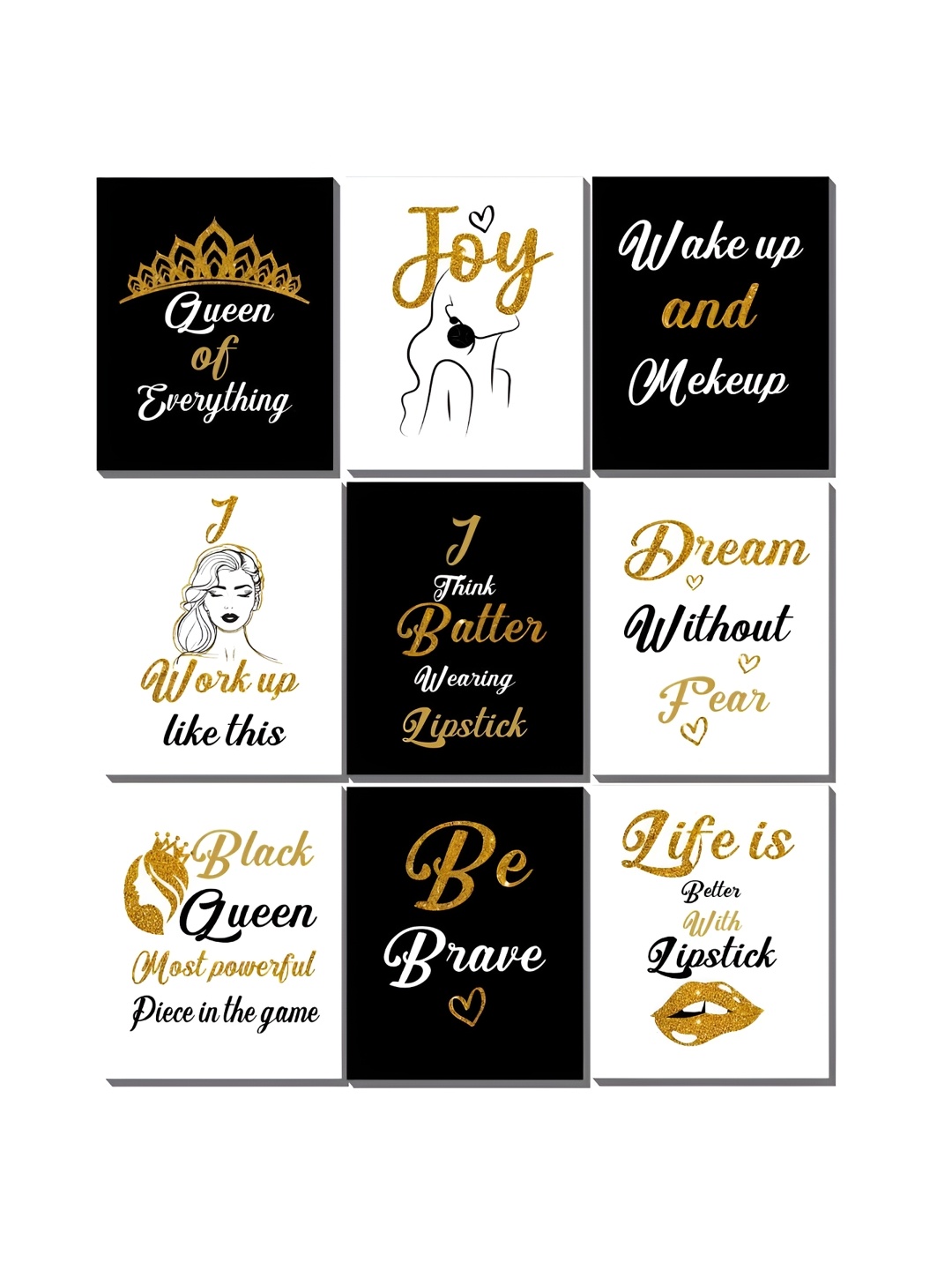 

CVANU Black & White 9 Pieces Quotes Printed Wall Posters