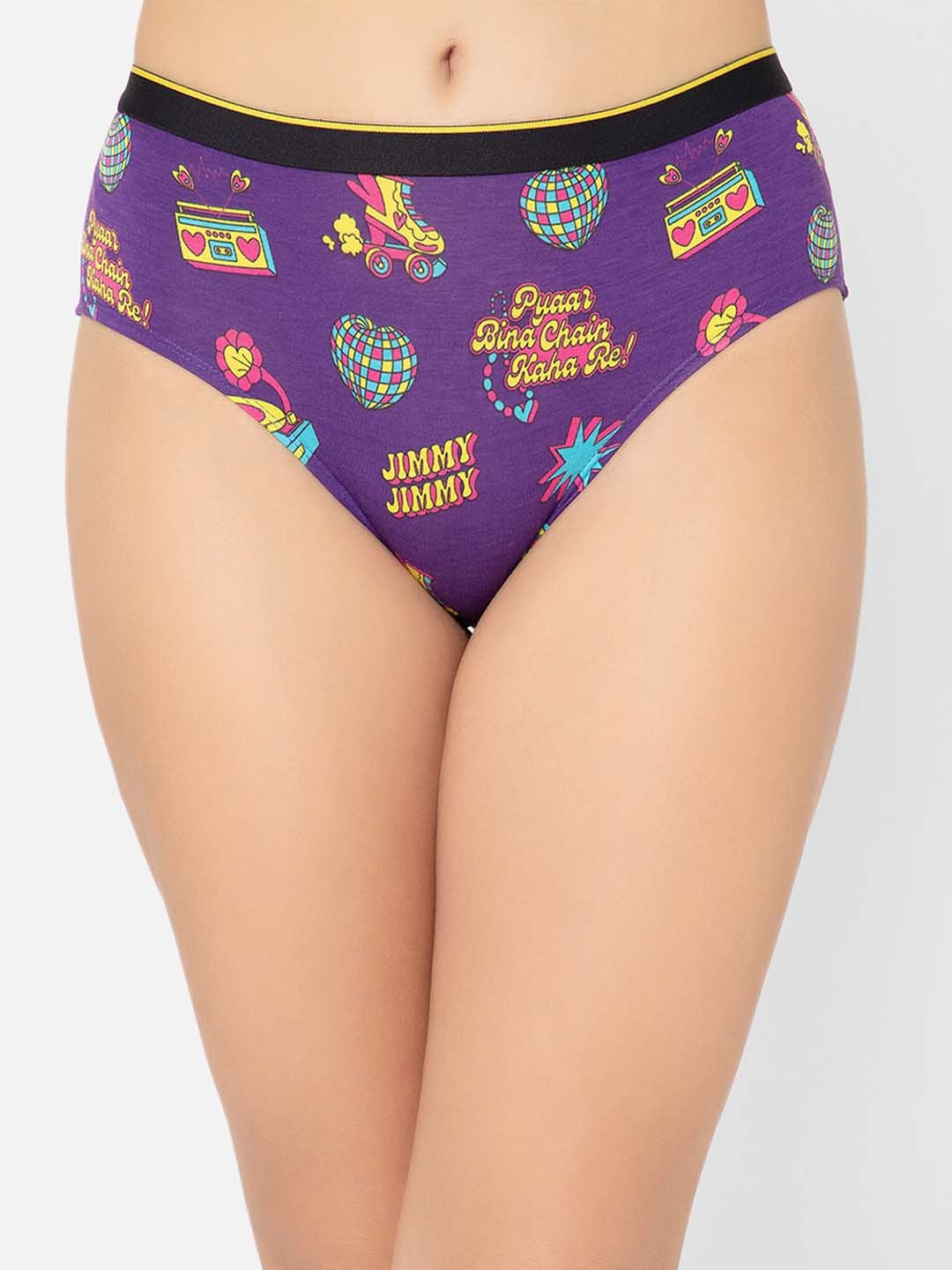 

bummer Conversational Printed Modal Mid-Rise Hipster Briefs, Blue