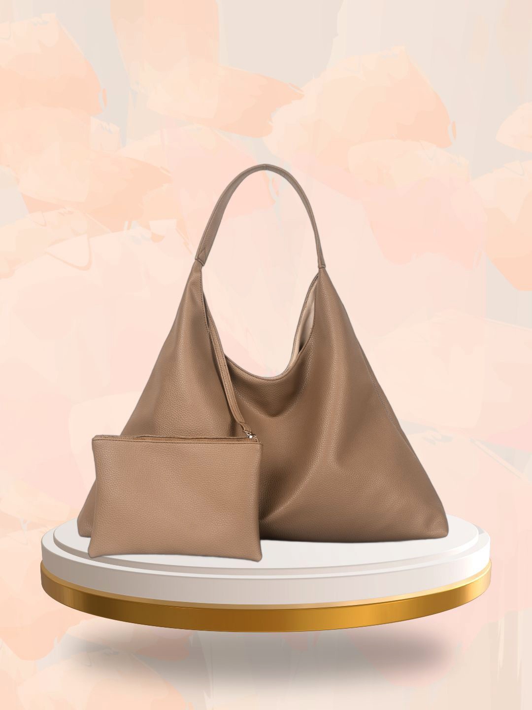 

yelloe Shopper Shoulder Bag with Bow Detail, Beige