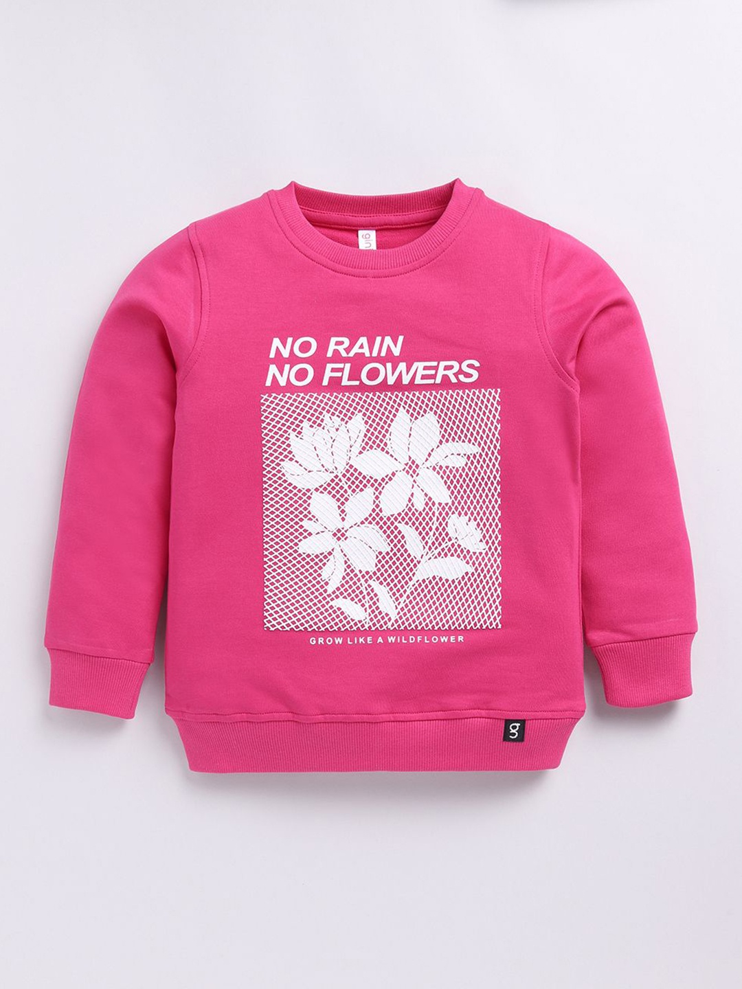 

Ginie Girls Typography Printed Round Neck Sweatshirt, Pink
