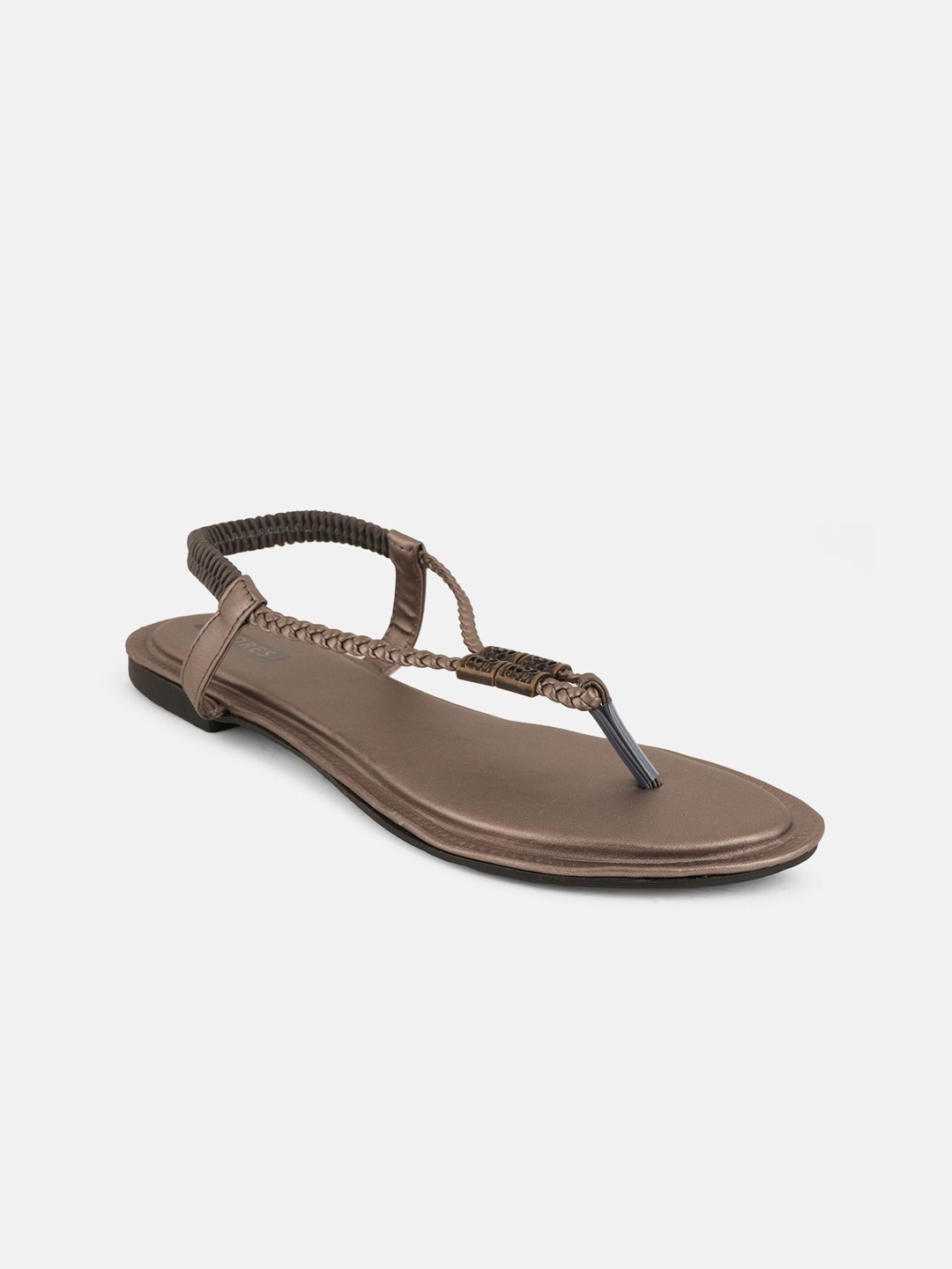 

AZORES Women One Toe Flats with Bows, Gold