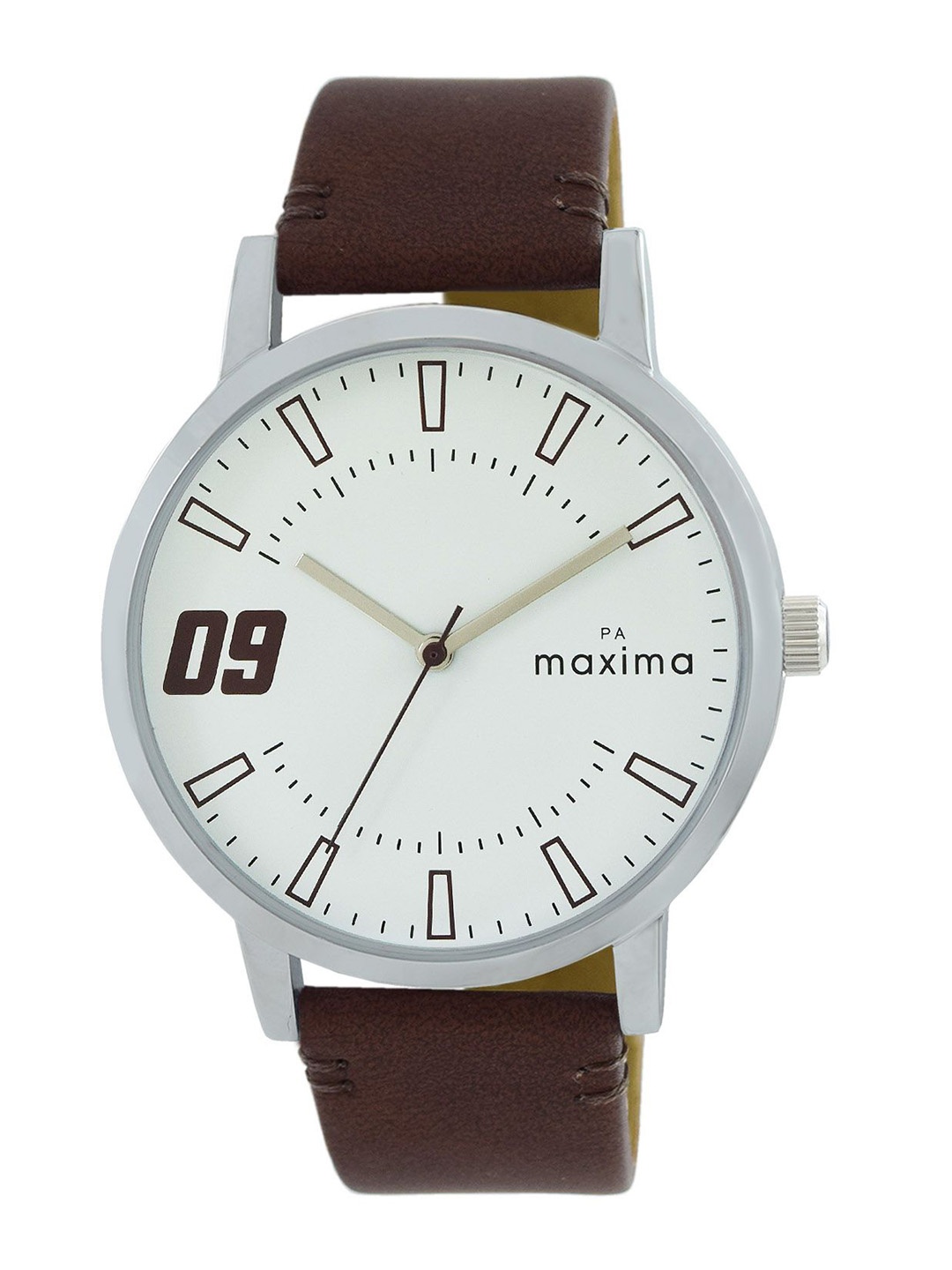 

maxima Men Dial & Leather Straps Analogue Watch 67023LMGI, White