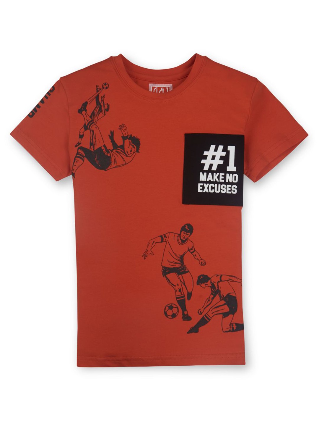 

Gini and Jony Boys Graphic Printed Round Neck Cotton T-shirt, Maroon