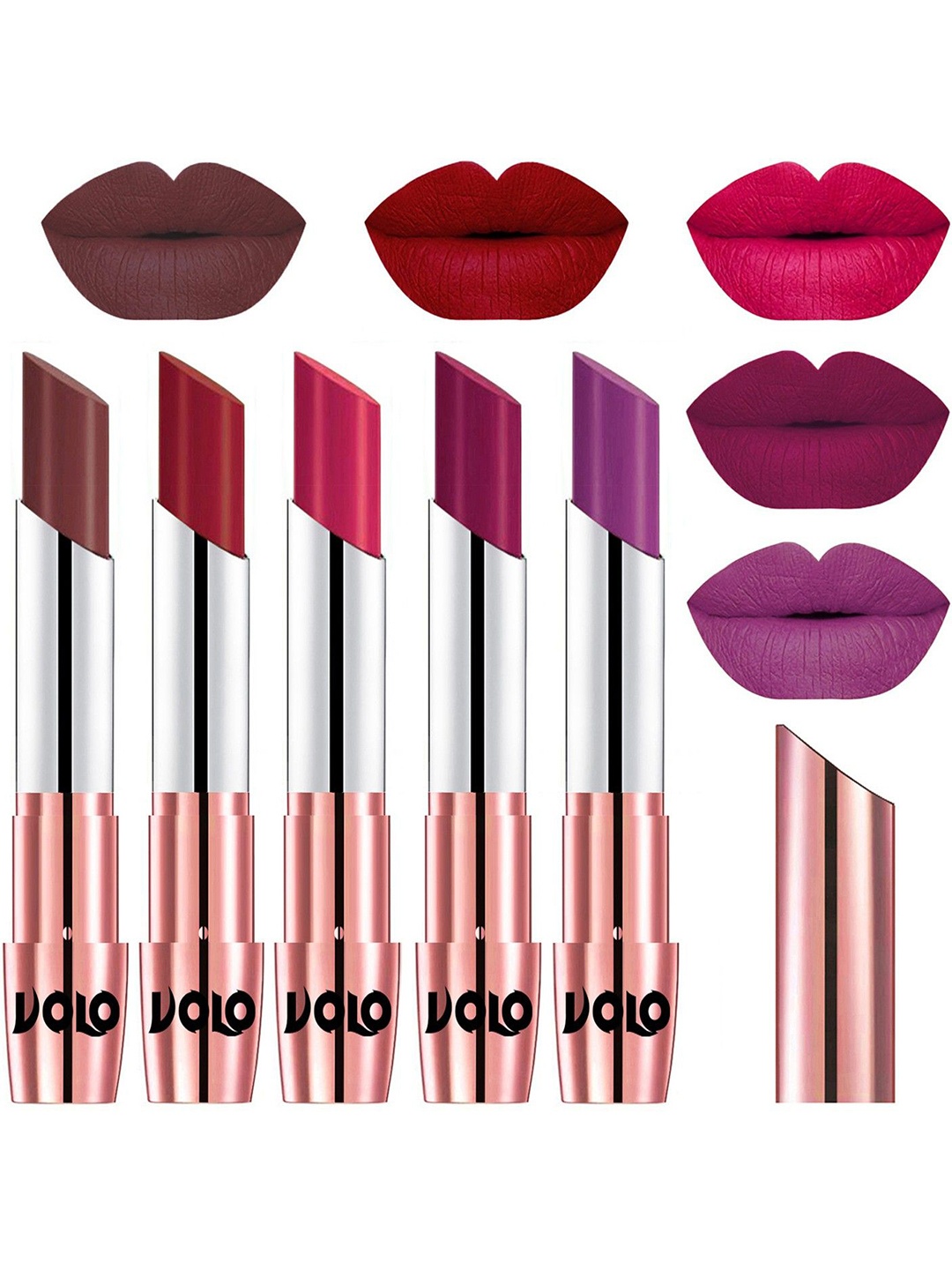 

VOLO Set Of 5 Creme Matte Lipsticks, Multi