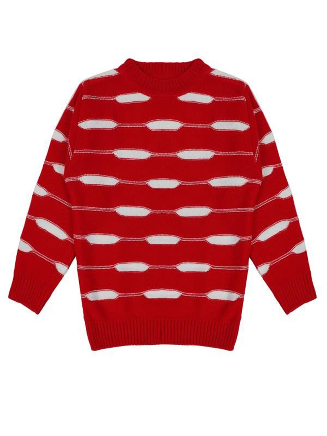 

CLAP Boys Ribbed Woollen Pullover, Red