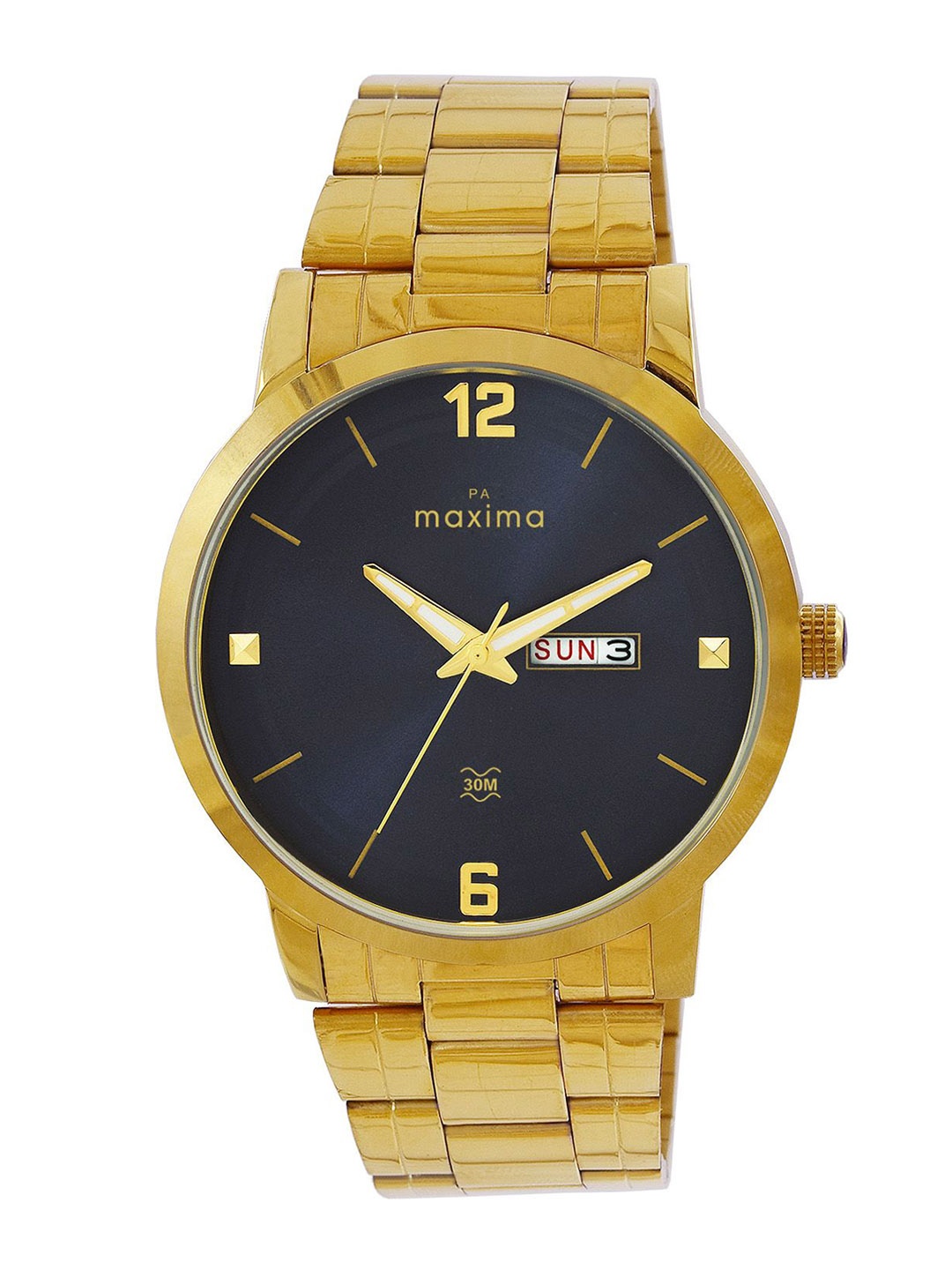 

maxima Men Dial & Stainless Steel Straps Analogue Watch 68964CMGY, Blue