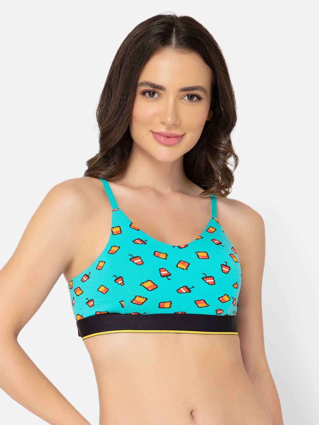 

bummer Women Printed Micro Modal Mcbum Bralette Bra BRAMC01S, Blue