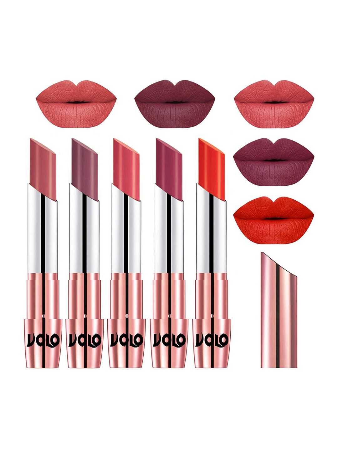 

VOLO Set Of 5 Creme Matte Lipstick - 3.5g Each - 32-36-37-38-39, Multi