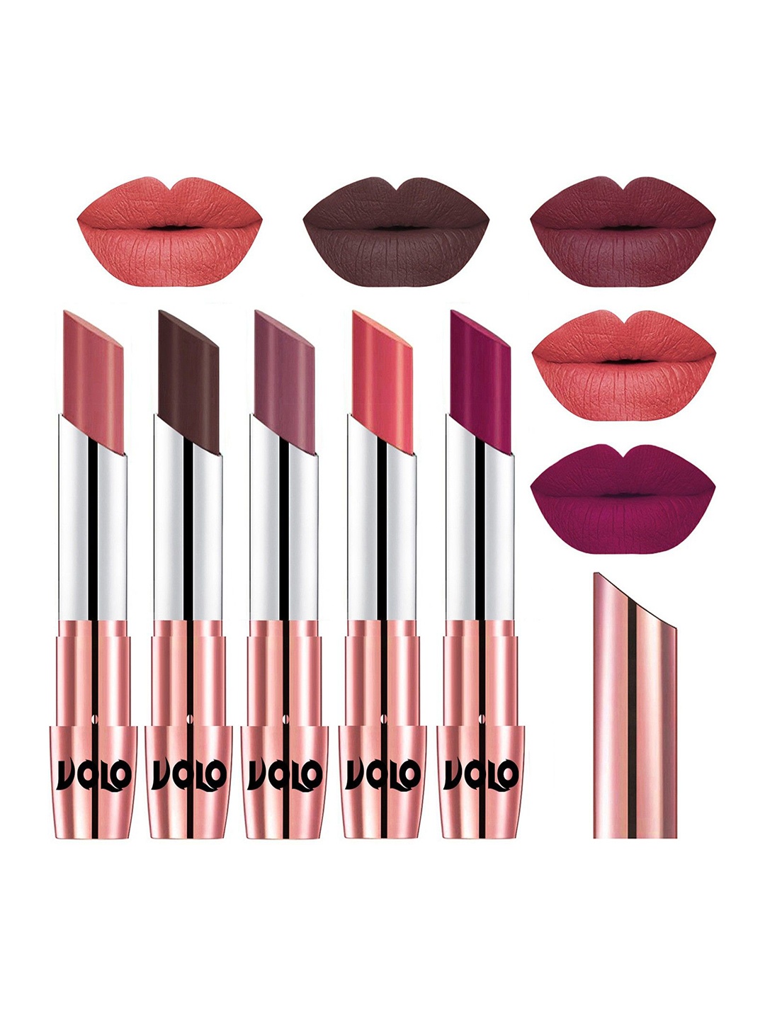 

VOLO Set Of 5 Creme Matte Lipsticks, Multi