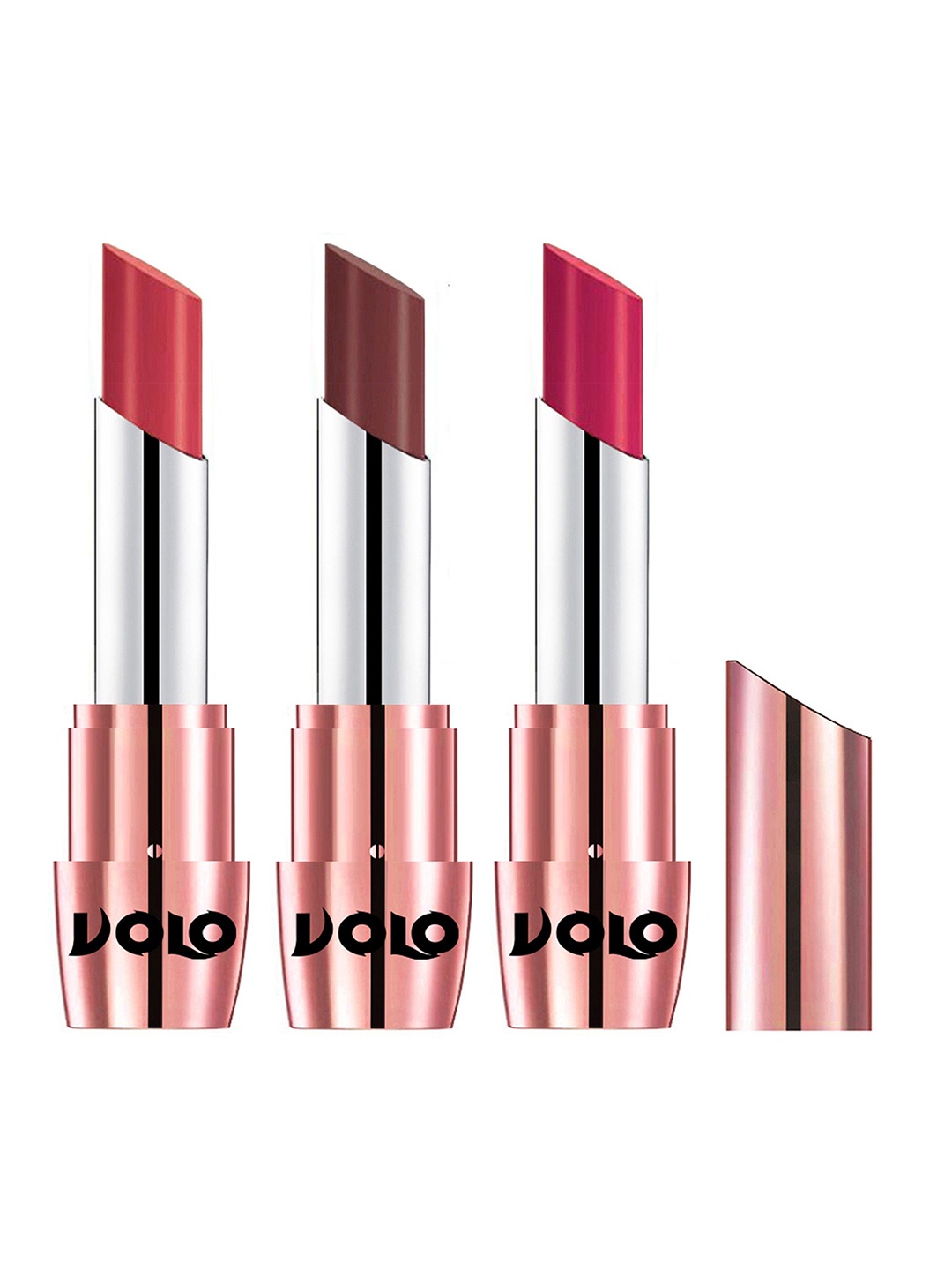 

VOLO Set Of 3 Creme Matte Lipstick 3.5g Each - Peach 633-Coffee 634-Passion Pink 644