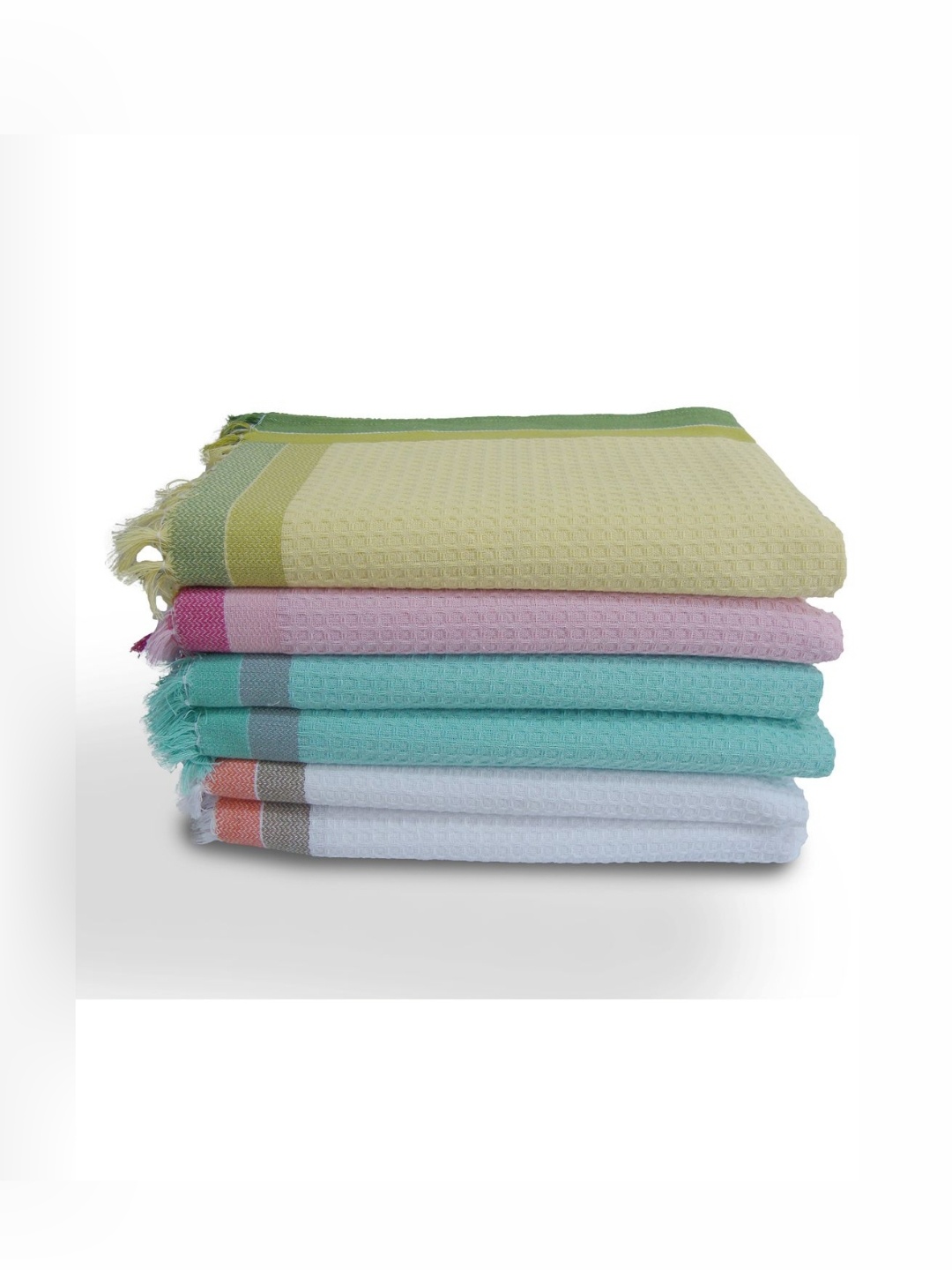 

Aura Green & Pink 6 Pieces High Absorbent Cotton 210 GSM Bath Towels