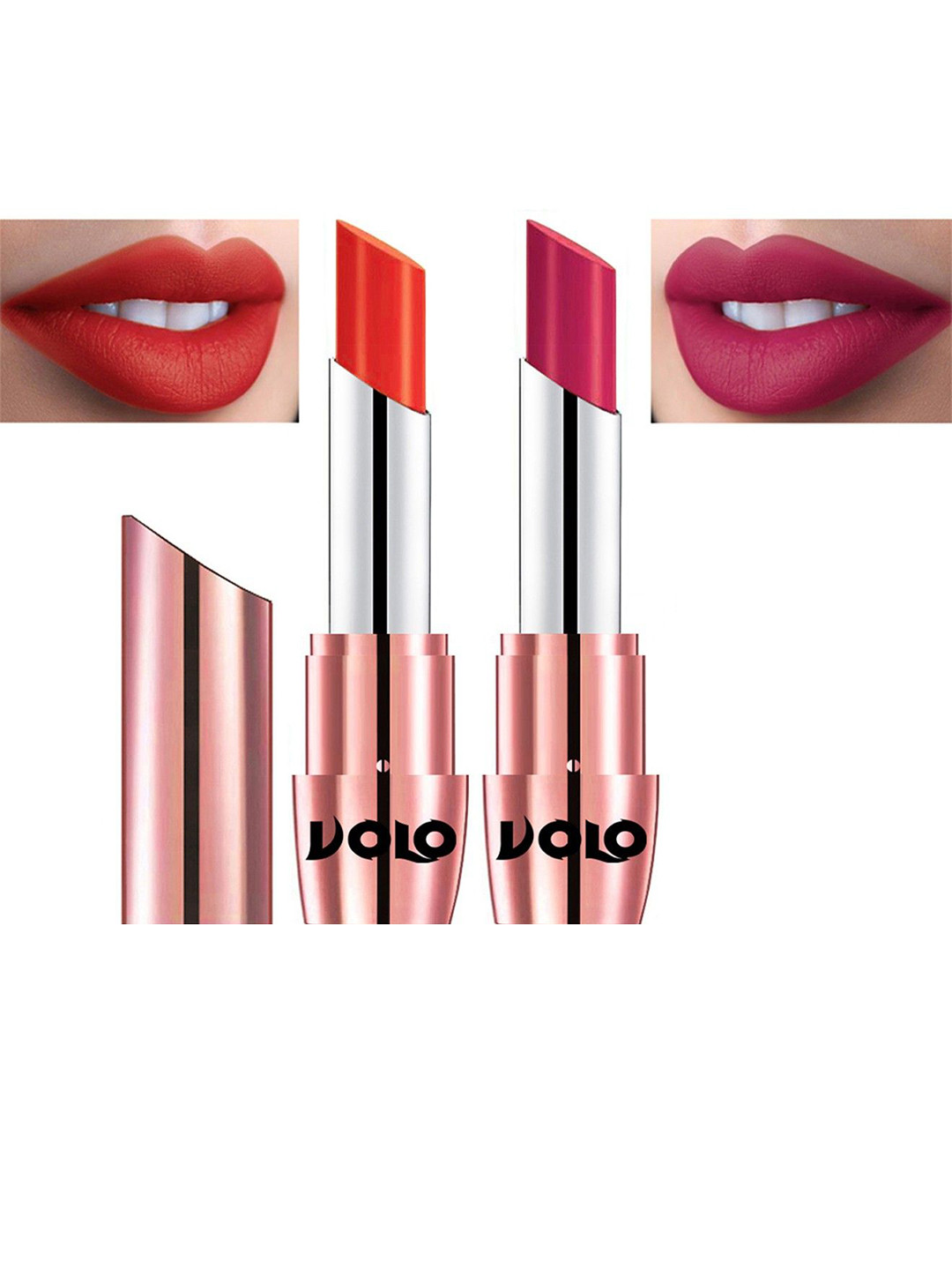 

VOLO Set Of 2 Creme Matte Lipstick-3.5 g Each-639-Coral 644-Passion Pink