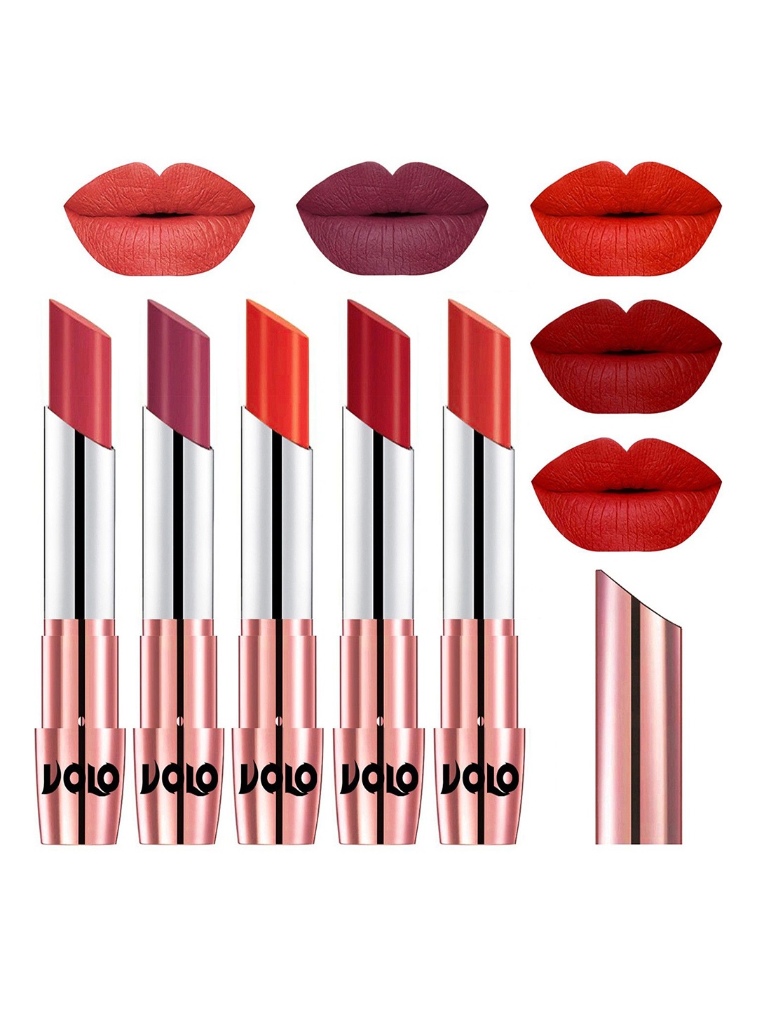 

VOLO Set Of 5 Creme Matte Lipstick - 3.5 g Each - 33-38-39-40-49, Multi