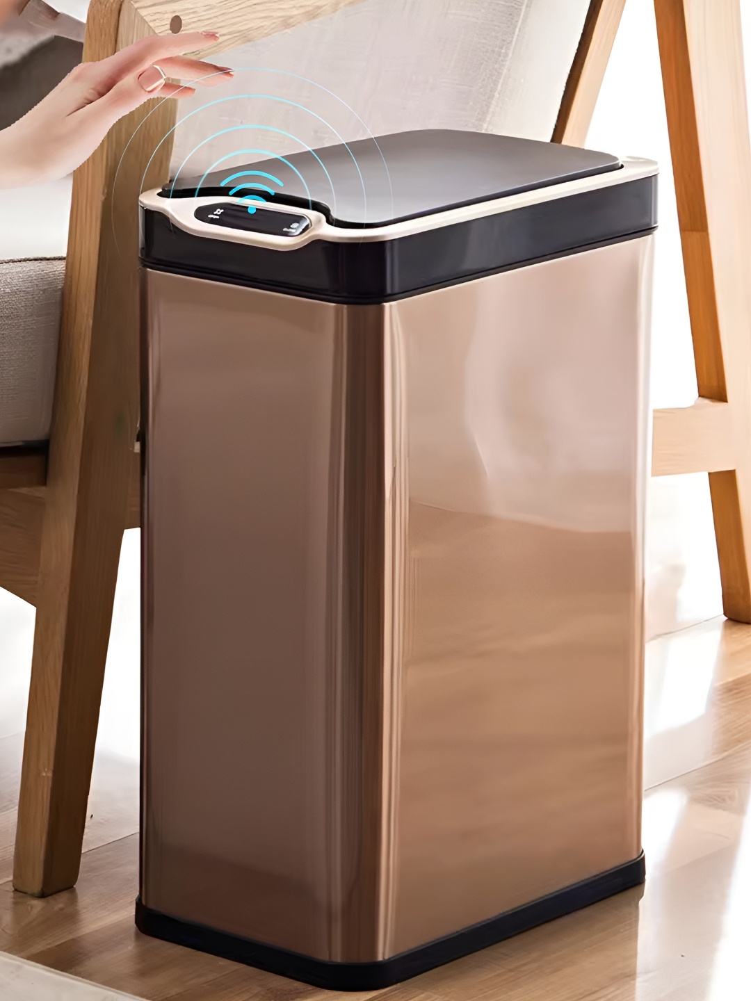 

Savya Home Gold & Black Self-Design Stainless Steel Automatic Smart Sensor Dustbin - 20 L