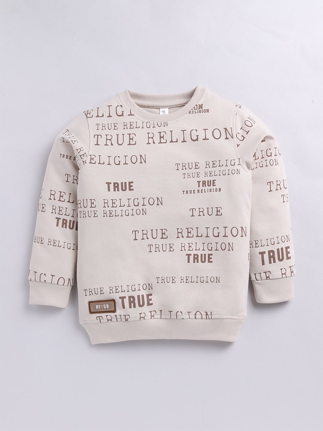 

Ginie Boys Typography Printed Round Neck Sweatshirt, Beige