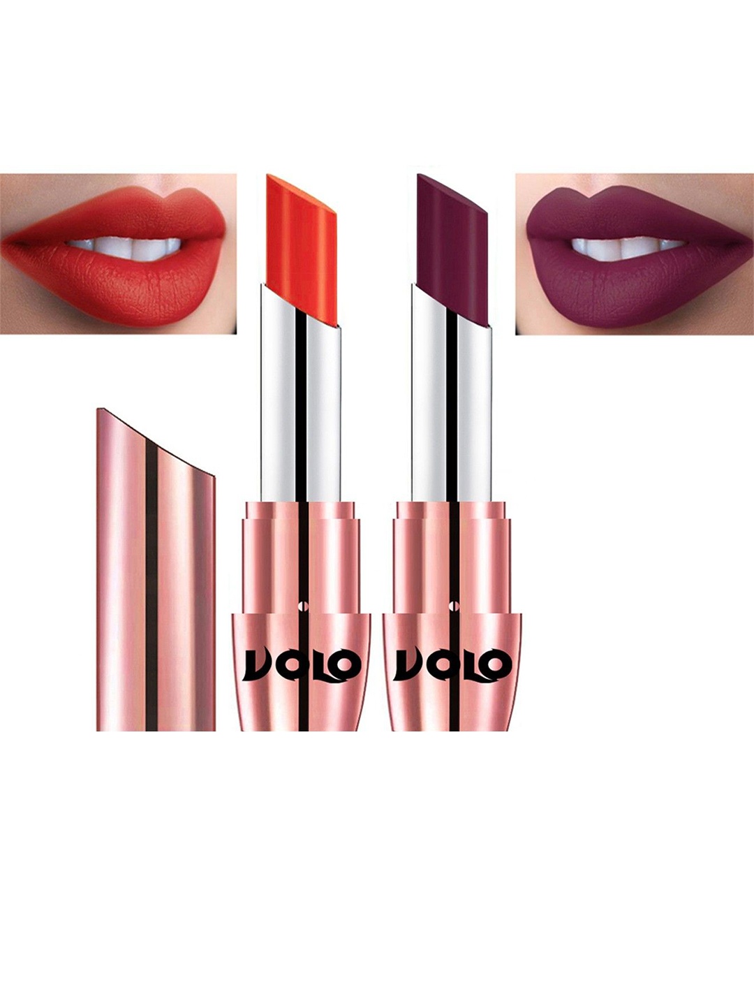 

VOLO Set Of 2 Creme Matte Lipstick - 3.5 g Each - 639 - Red 647 - Wine, Multi