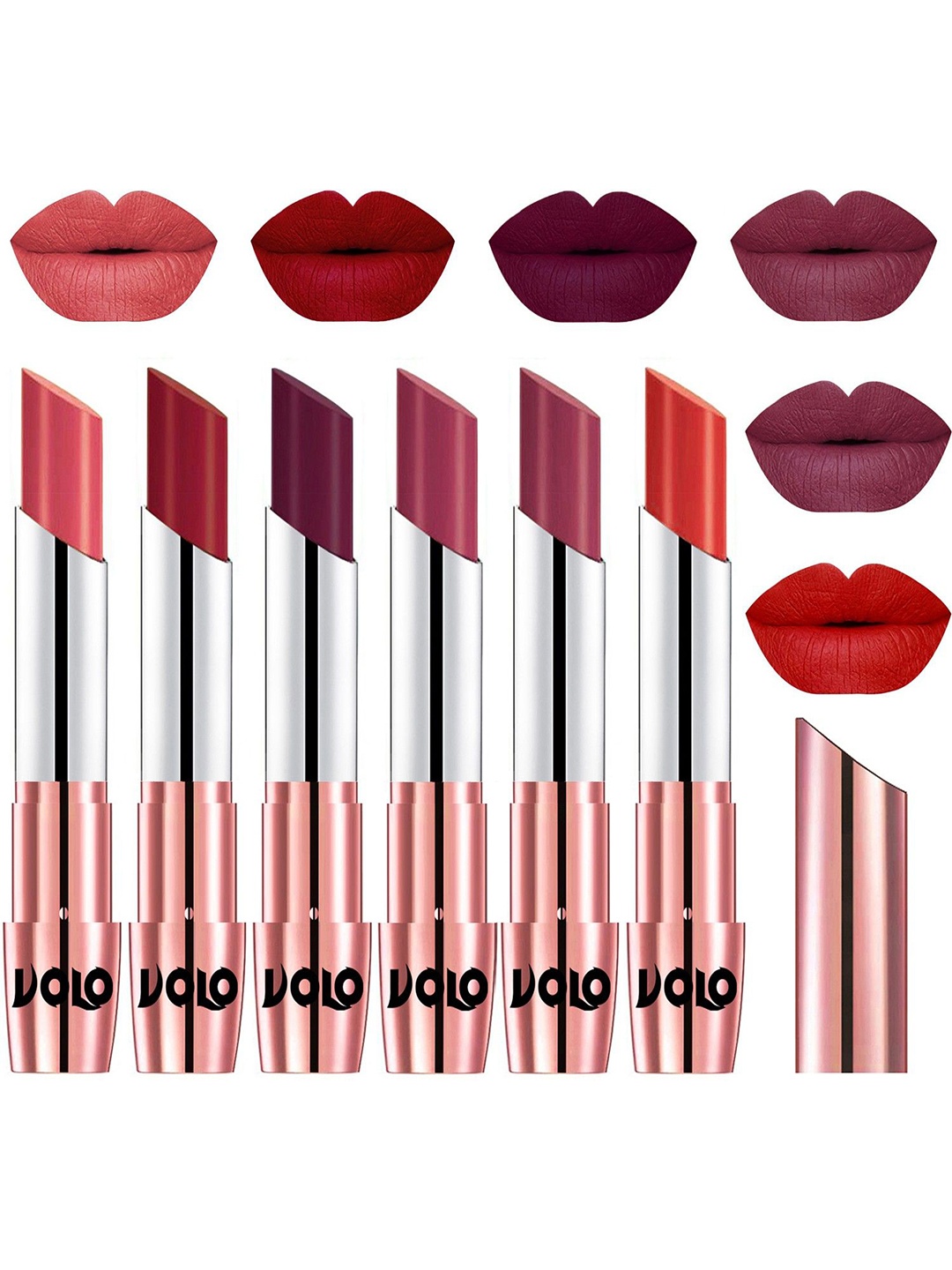 

VOLO Set Of 6 Creme Matte Lipstick - 3.5g Each, Multi