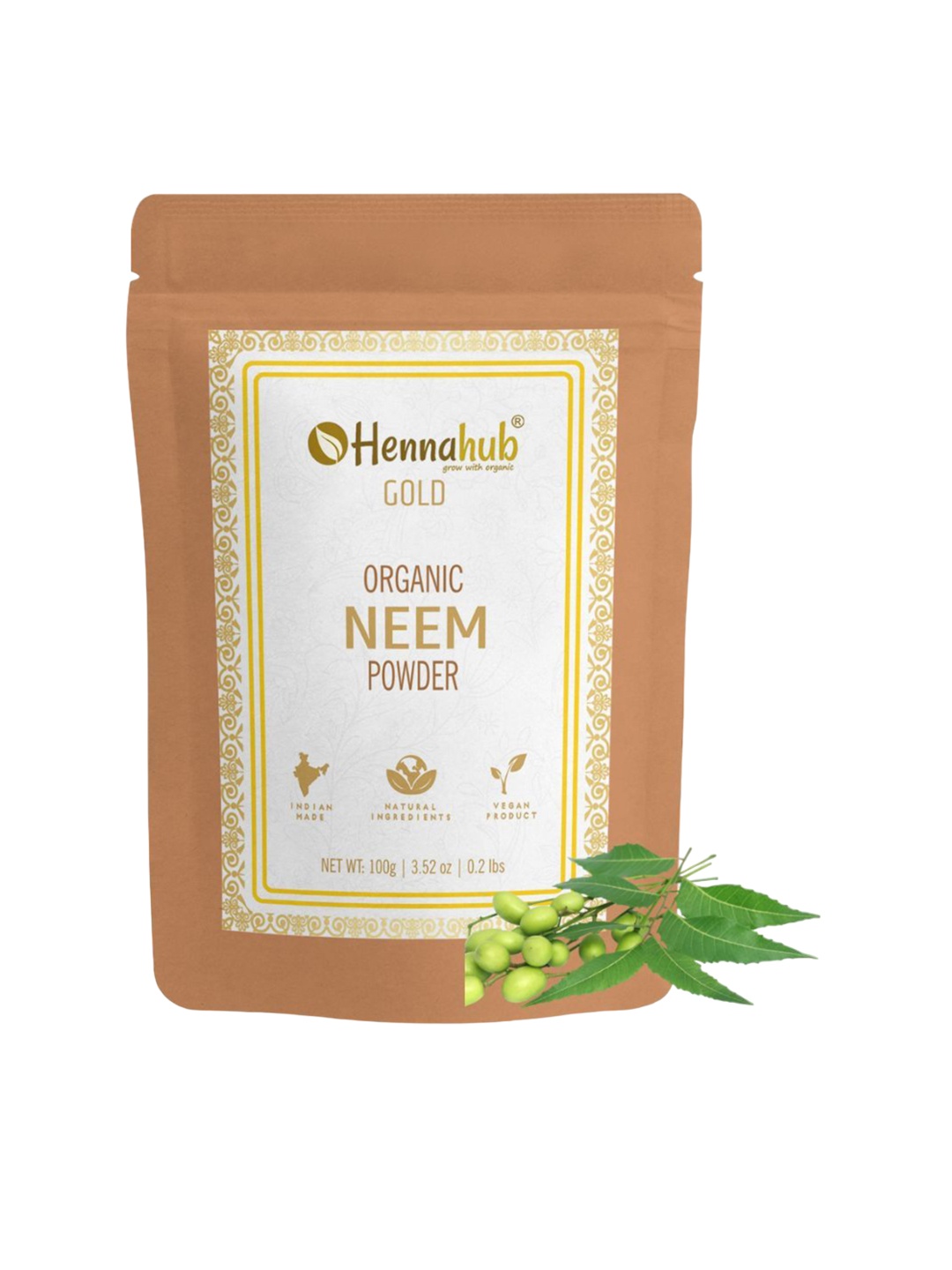 

HENNAHUB Neem Powder For Detoxifying Skin & Promoting Hair Growth-100g, Green