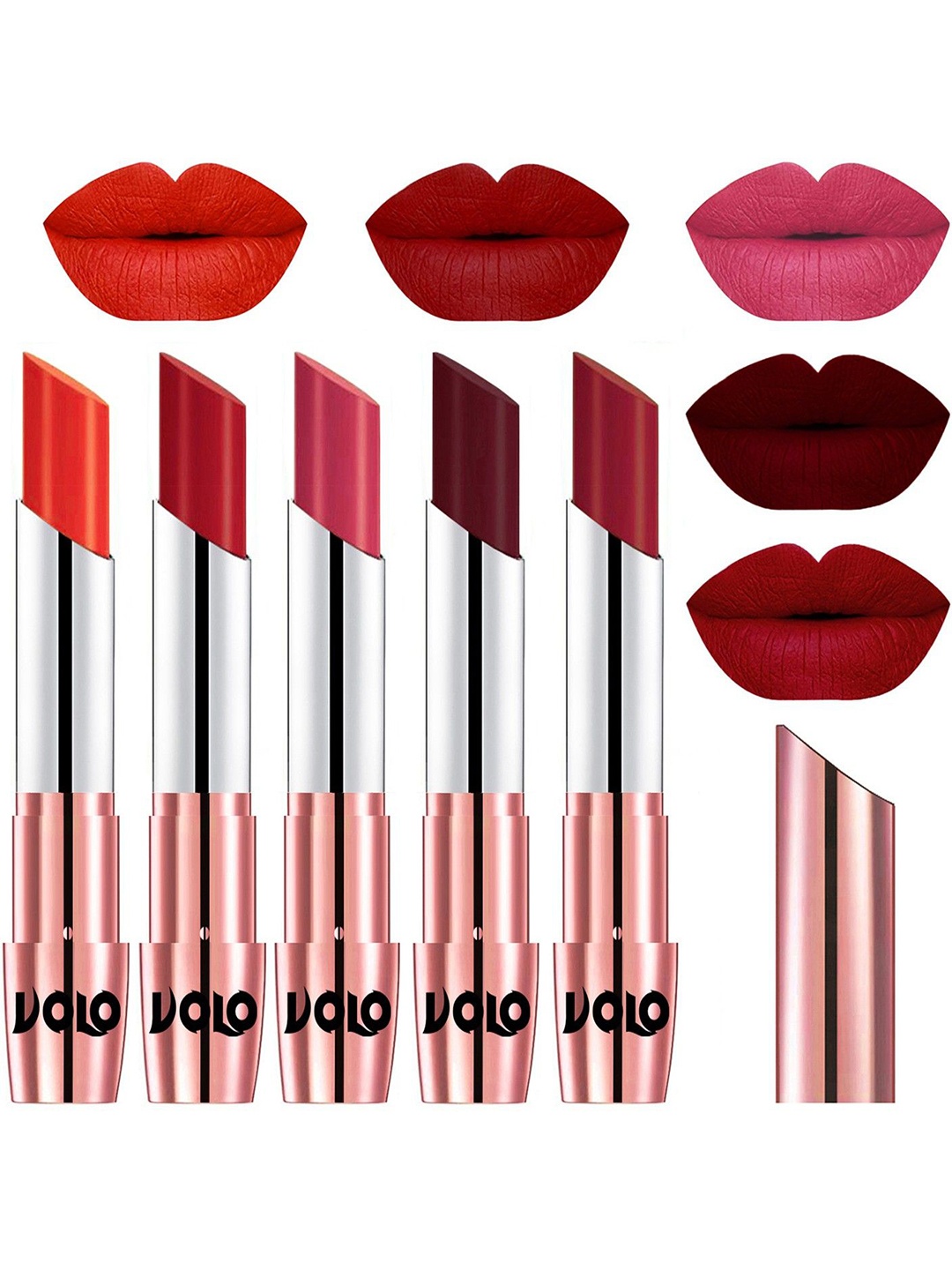 

VOLO Set Of 5 Creme Matte Lipstick - 3.5g Each - 39-40-41-42-43, Multi