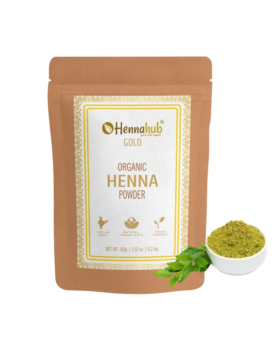 

HENNAHUB Herbal Henna Blend With 9 herbs For Natural Hair Color-100g, Green