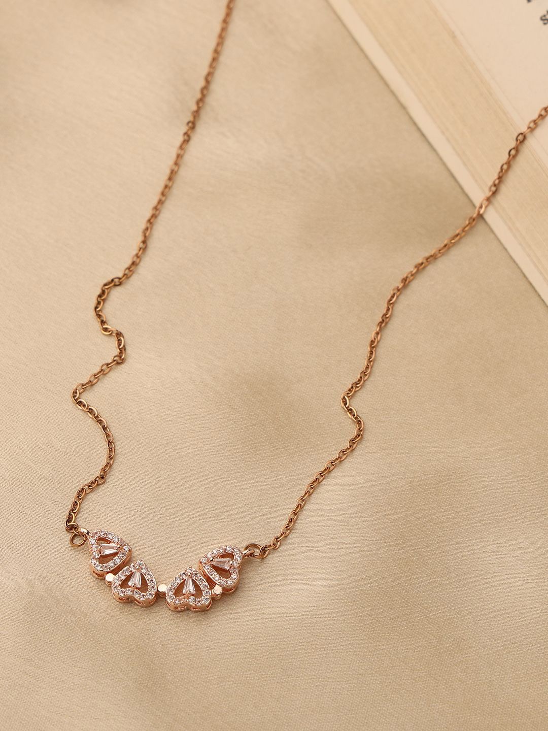 

VENI Stainless Steel 18KT Gold-Plated Stones Studded Chain