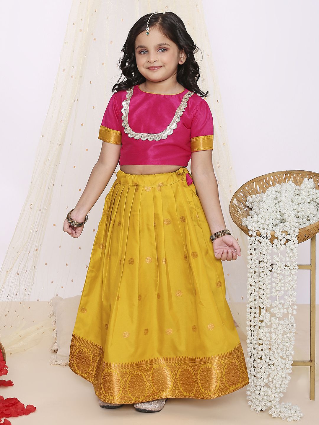 

KID1 Girls Gotta Patti Ready to Wear Lehenga & Choli, Magenta