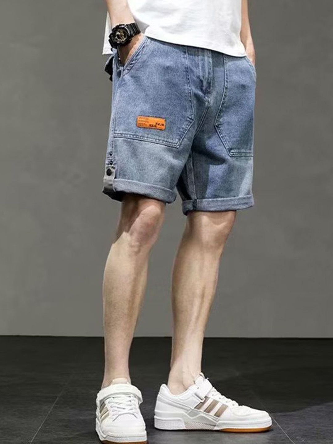 

HERE&NOW Men Denim Regular Fit Shorts, Blue
