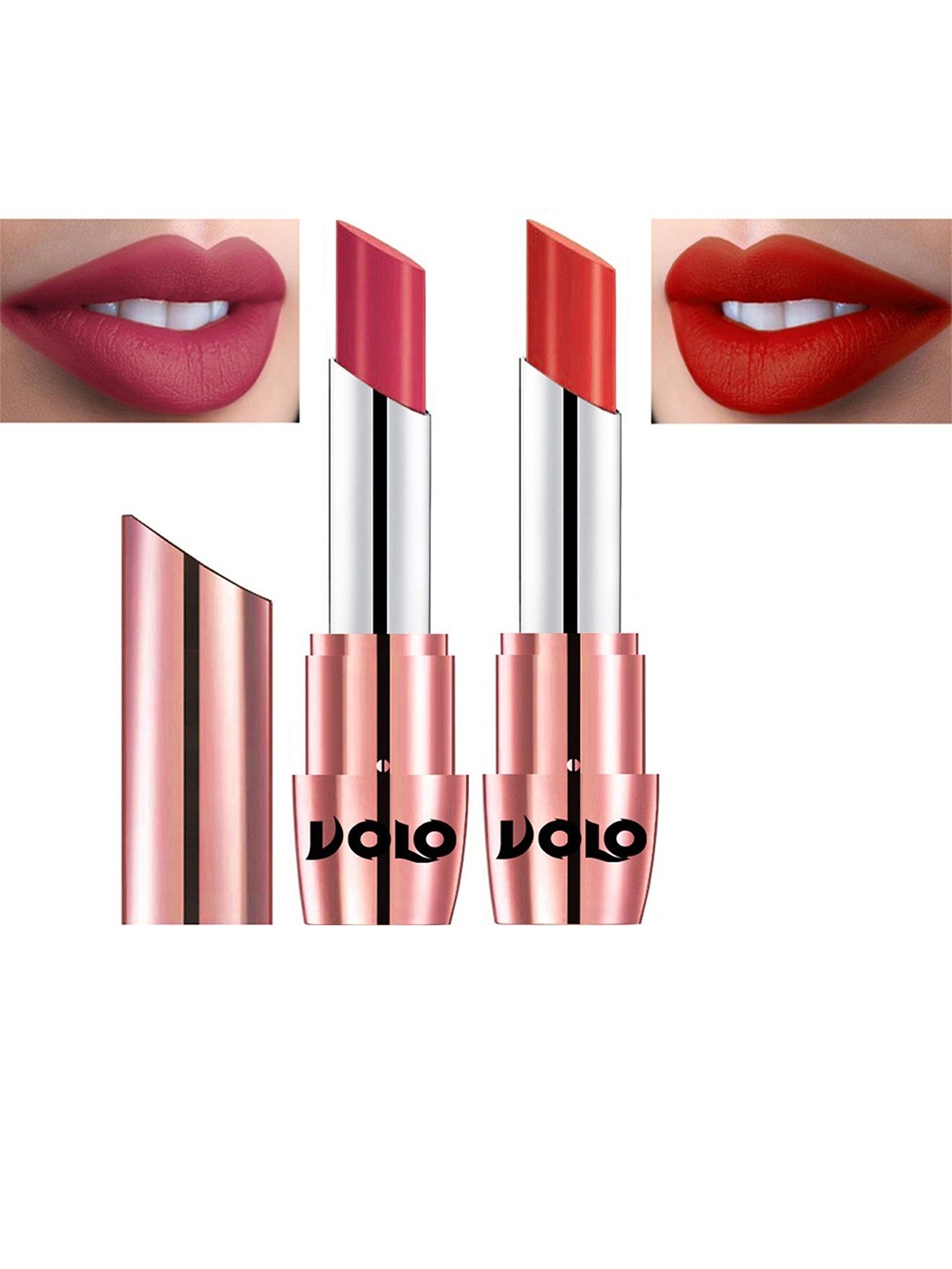 

VOLO Set Of 2 Creme Matte Lipstick 3.5g Each - Pink 641-Orange 649
