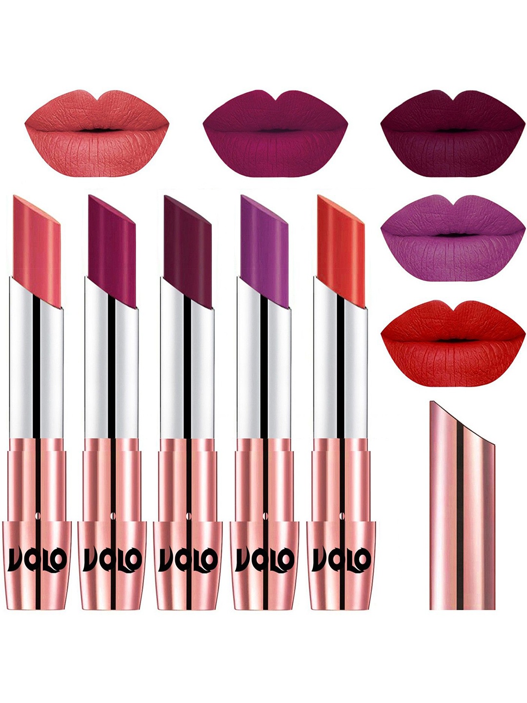 

VOLO Set Of 5 Creme Matte Lipsticks, Multi