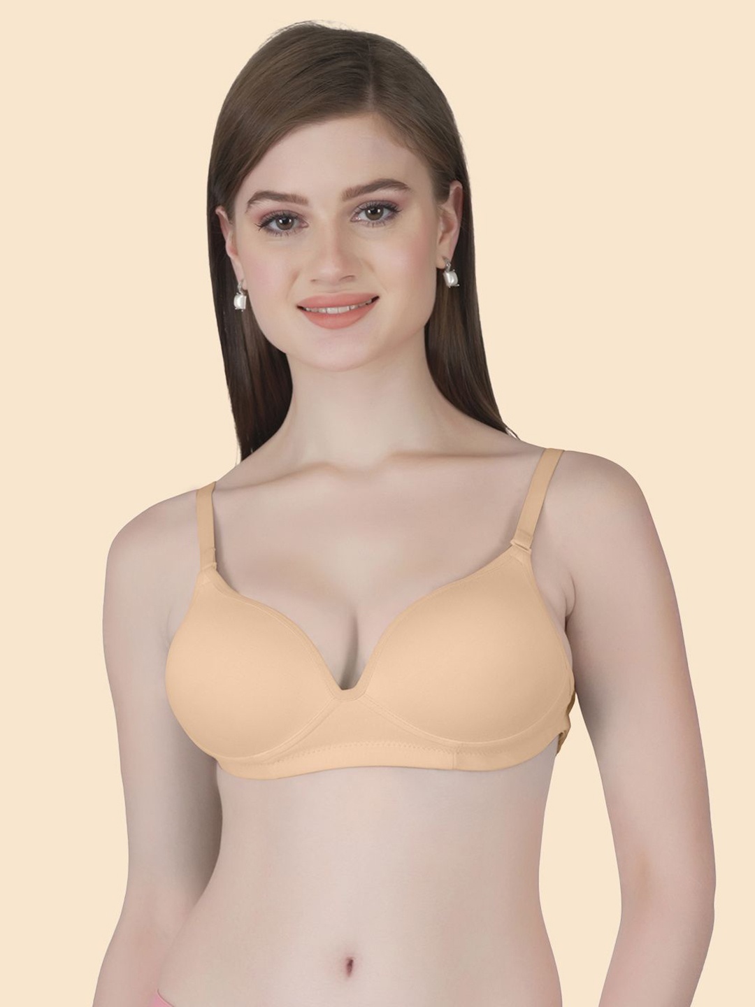 

Joomie Solid Bra Medium Coverage Heavily Padded, Beige