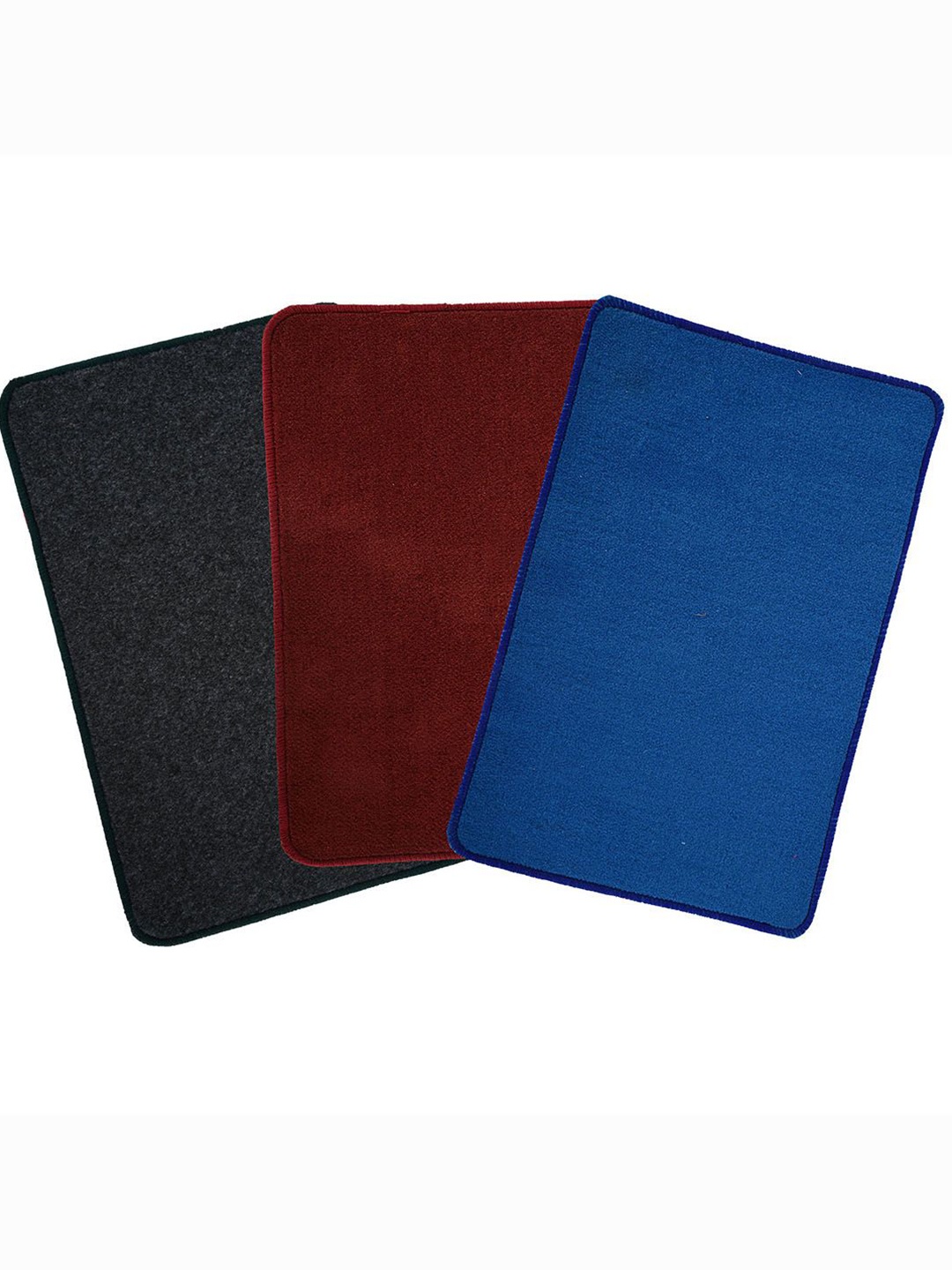 

Kuber Industries Maroon & Grey 3 Pieces Anti Skid Door Mats, Blue