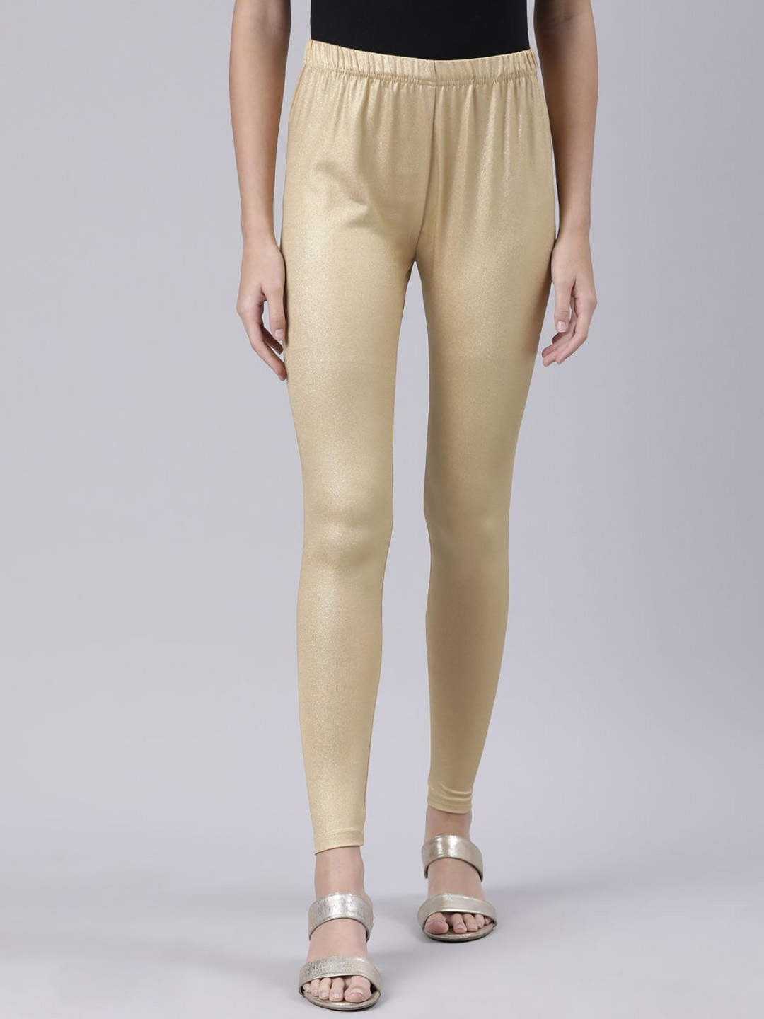 

Souchii Women Ankle-Length Leggings, Gold
