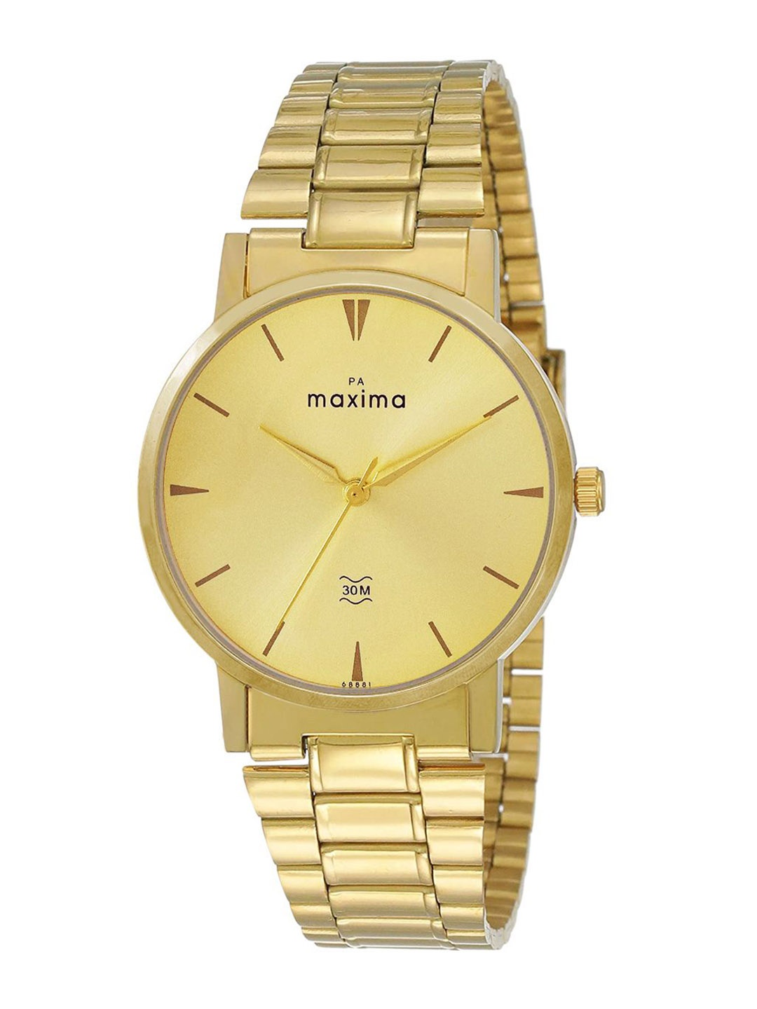 

maxima Men Dial & Stainless Steel Straps Analogue Watch 68881CMGY, Gold