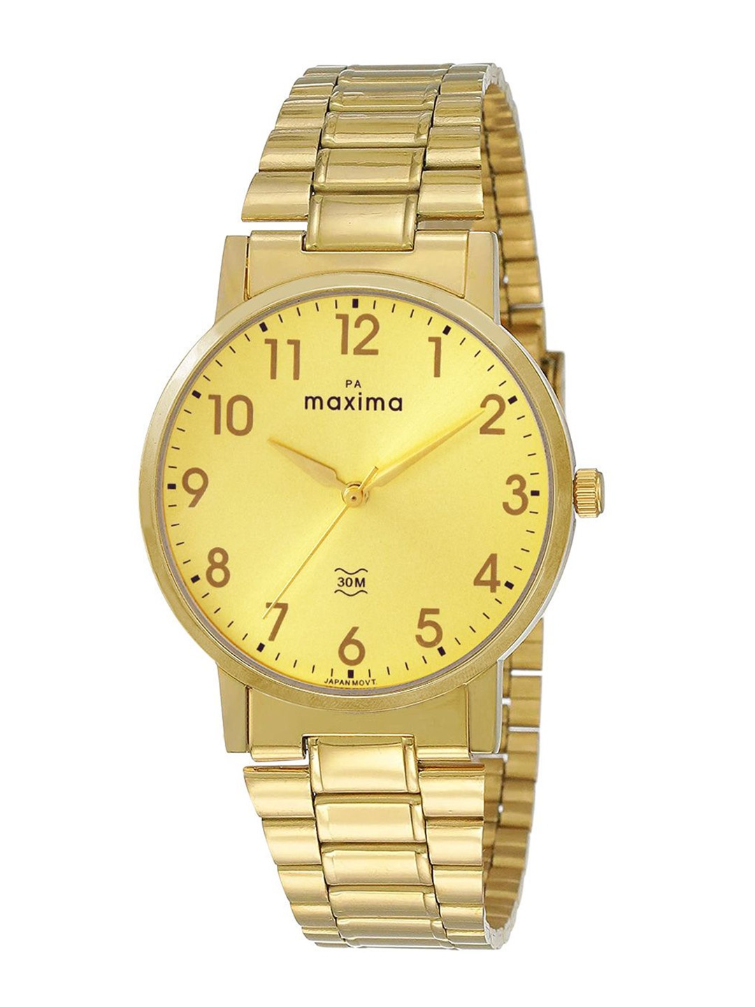 

maxima Men Dial & Stainless Steel Straps Analogue Watch 68892CMGY, Gold