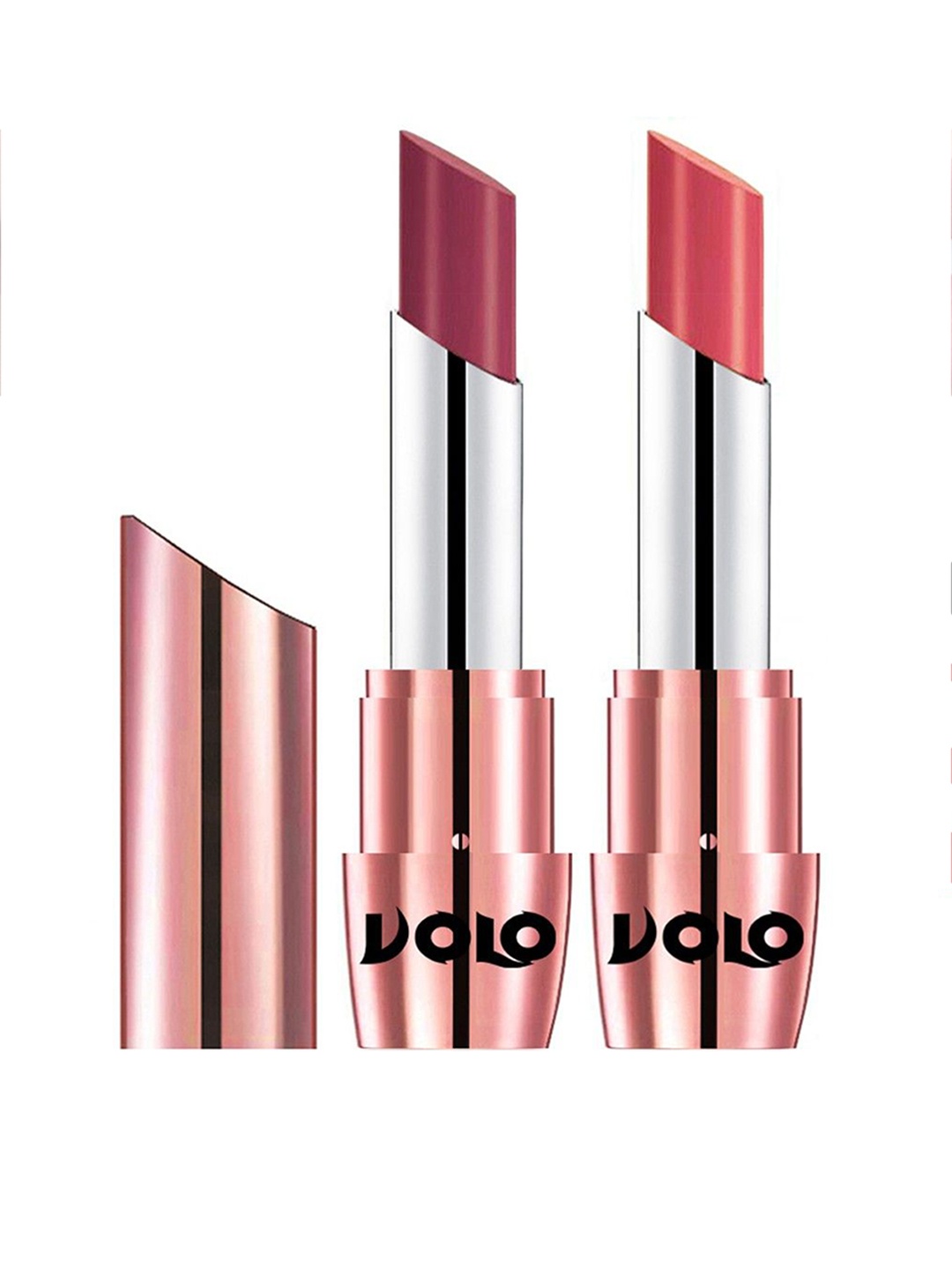 

VOLO Set Of 2 Creme Matte Lipstick-3.5 g Each Cherry- 631- Dark Peach- 637, Pink