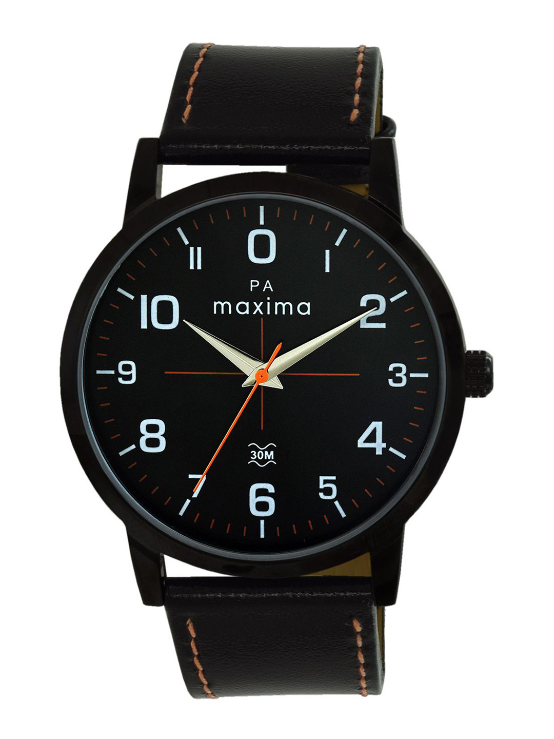 

maxima Men Dial & Leather Straps Analogue Watch 66352LMGB, Black