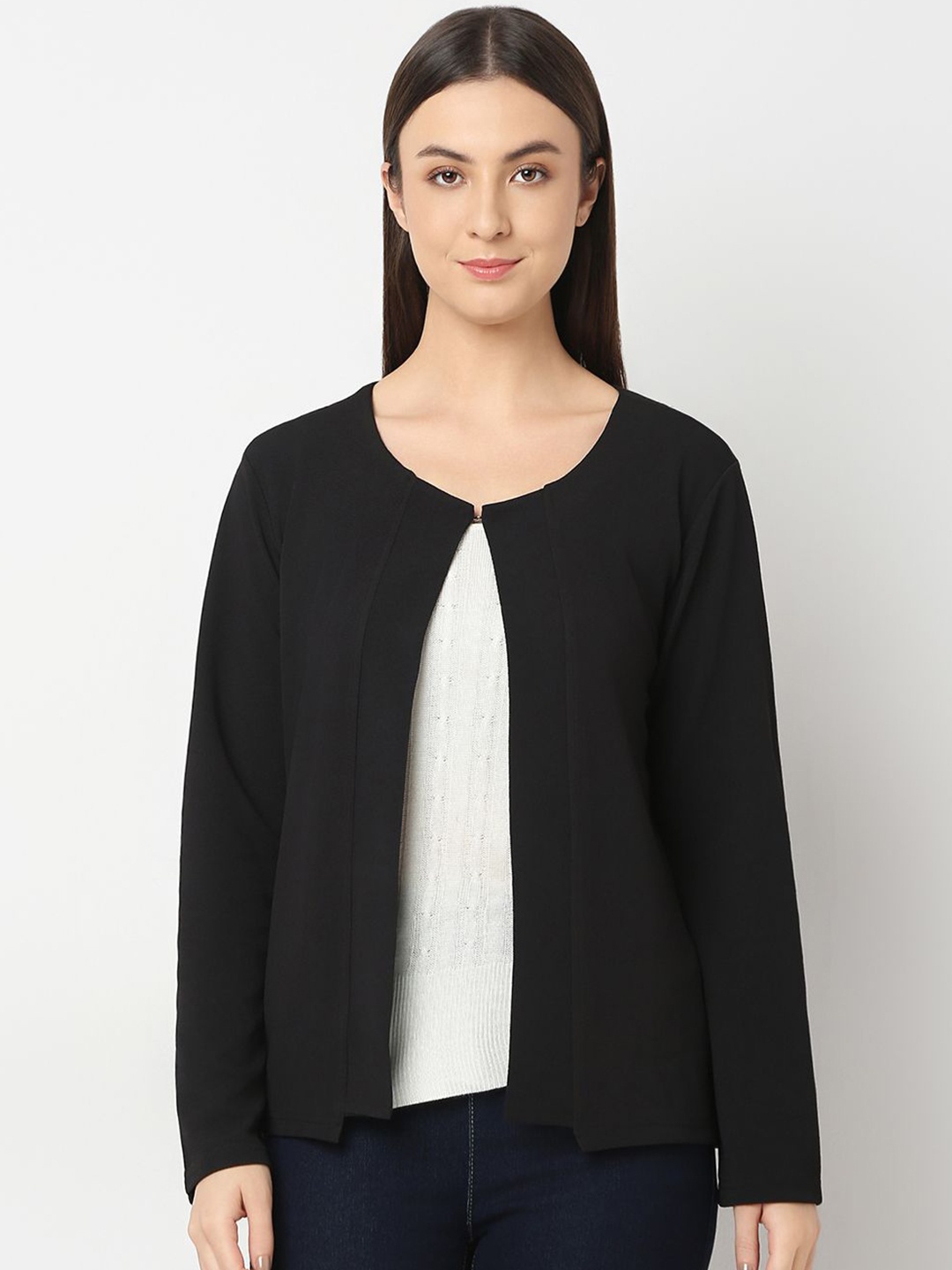 

Smarty Pants Women Lightweight Open Front Jacket, Black