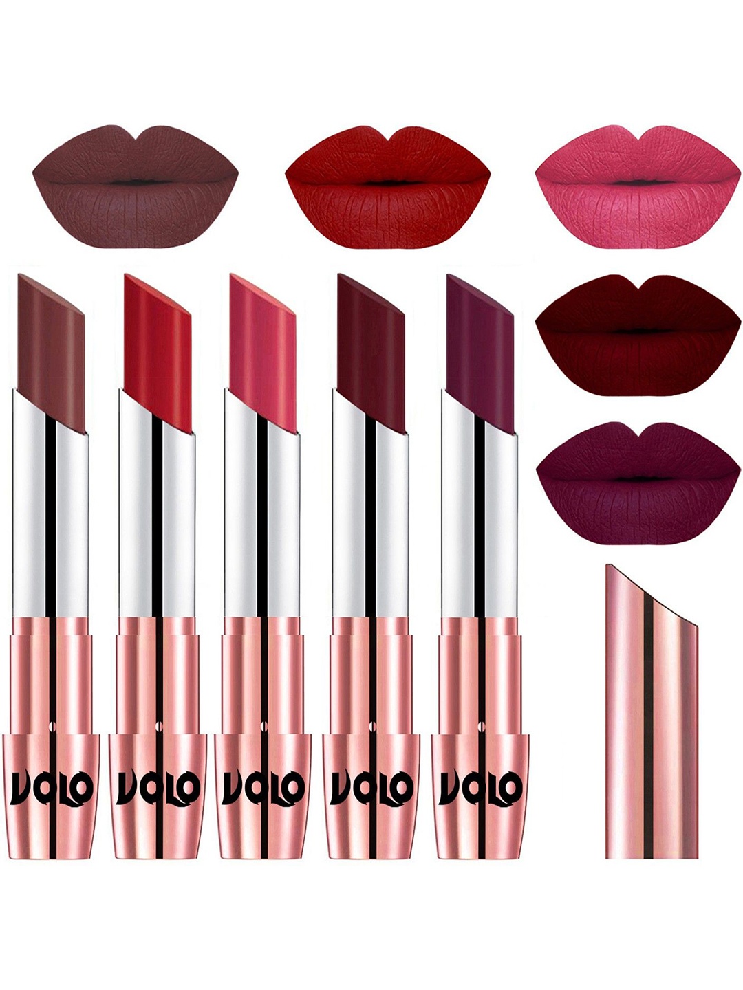 

VOLO Set Of 5 Creme Matte Lipsticks, Multi