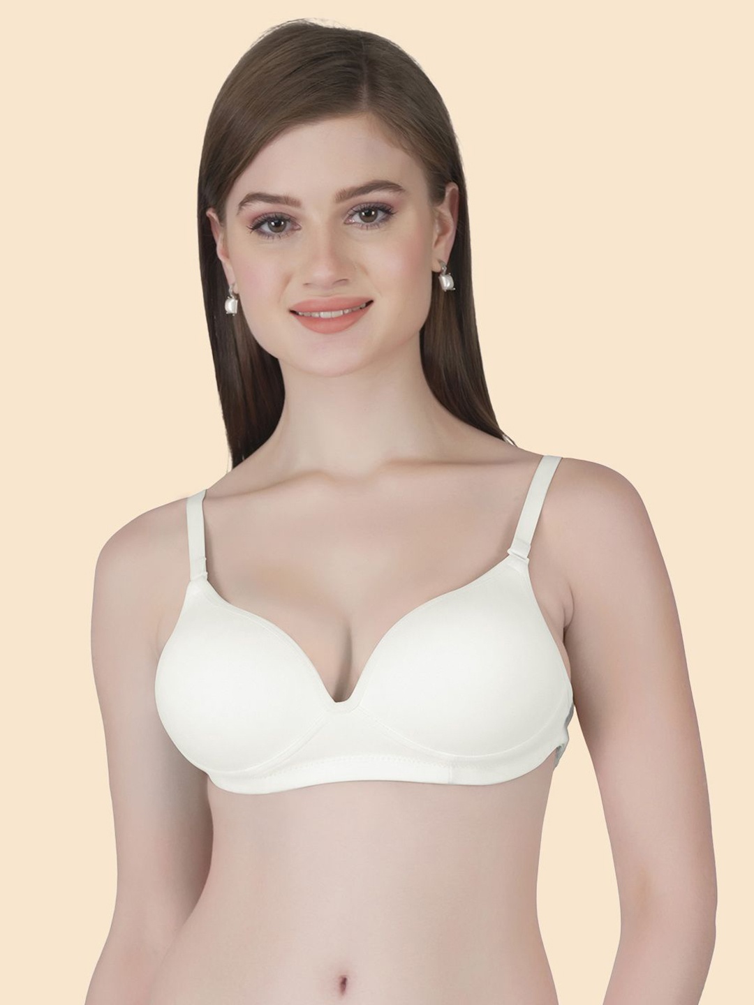 

Joomie Women's Medium Coverage Heavily Padded Bra, Off white