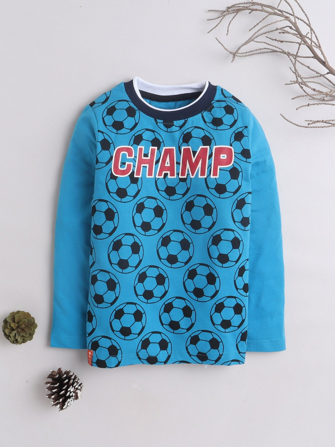

3PIN Boys Conversational Printed Round Neck Cotton T-shirt, Blue