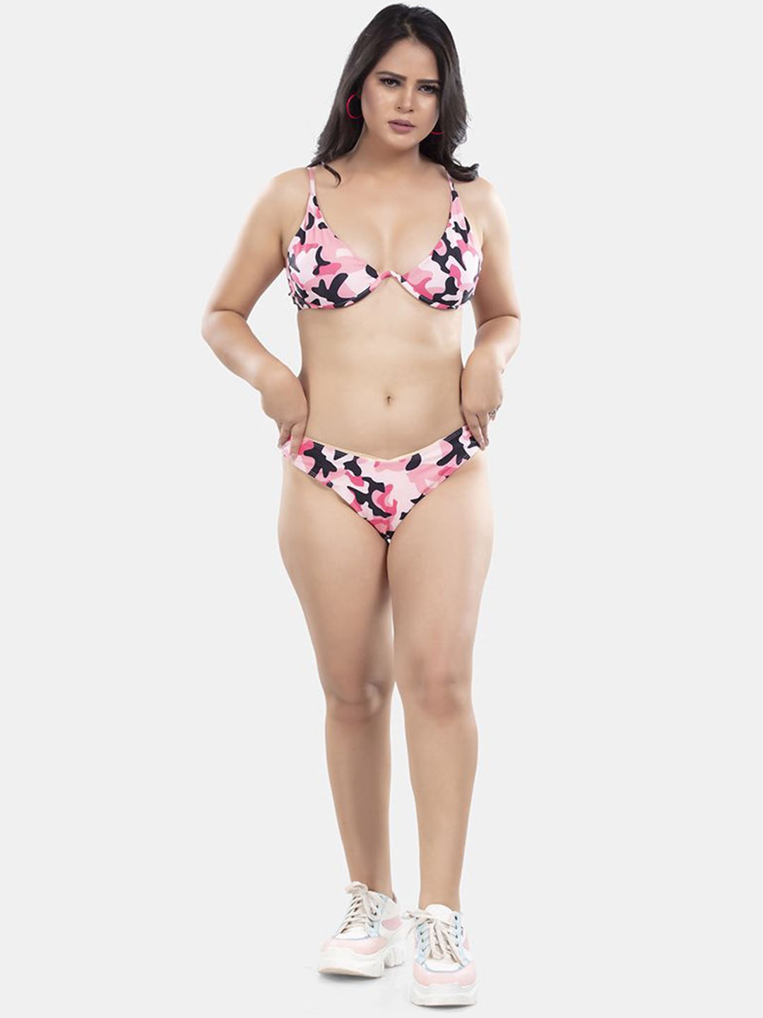 

BOLD & BAE Printed Swim Bikini Set, Pink
