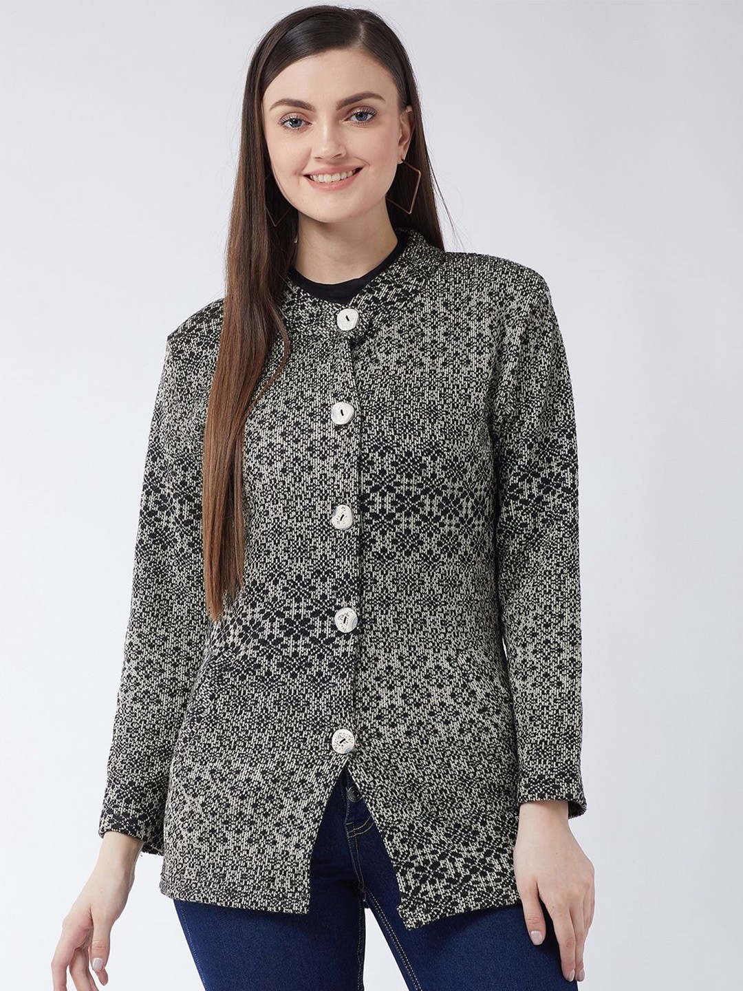 

PIVL Women Floral Printed Longline Cardigan, Beige