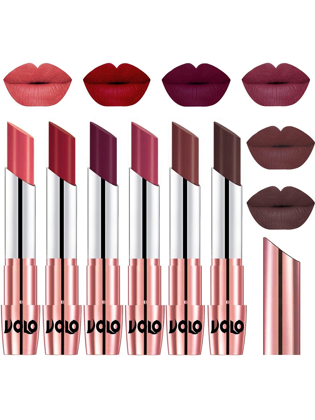 

VOLO Set Of 6 Creme Matte Lipstick - 3.5g Each, Multi