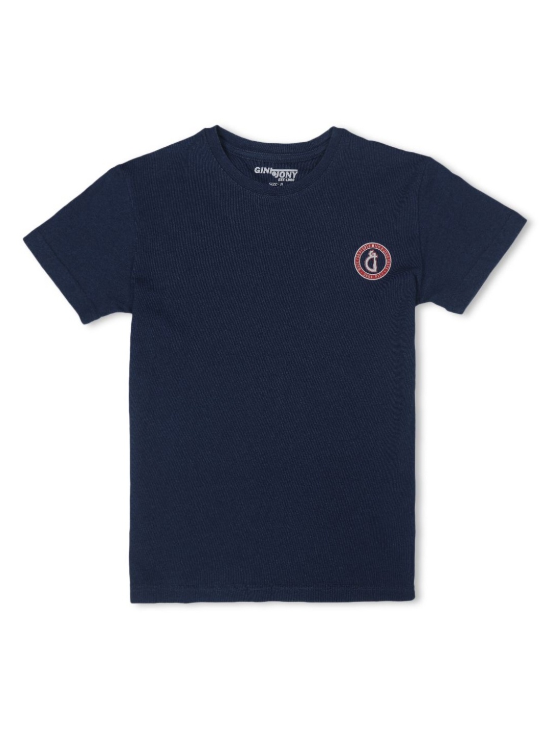 

Gini and Jony Boys Solid Round Neck Cotton T-shirt, Blue