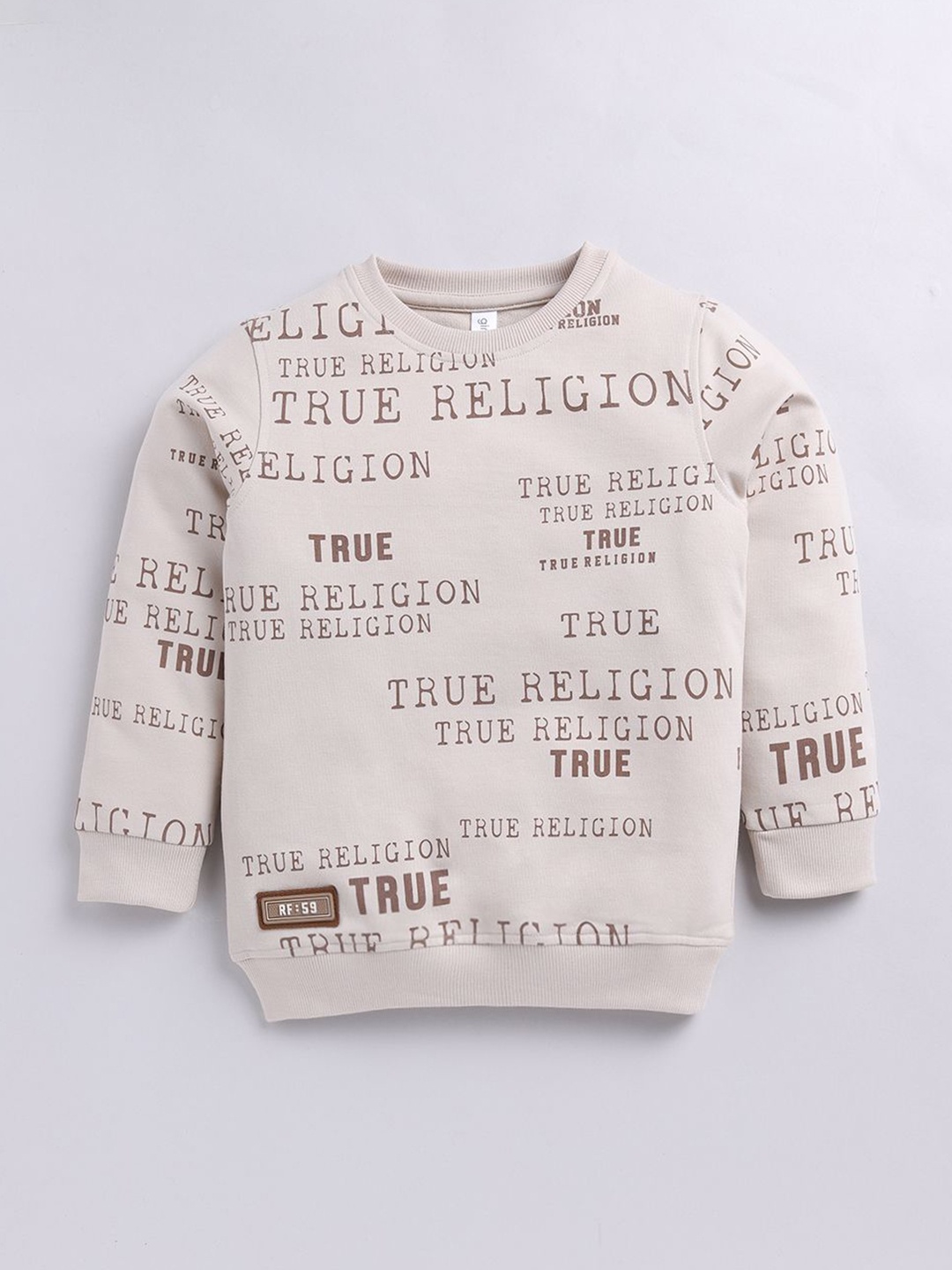 

Ginie Boys Typography Printed Round Neck Sweatshirt, Beige